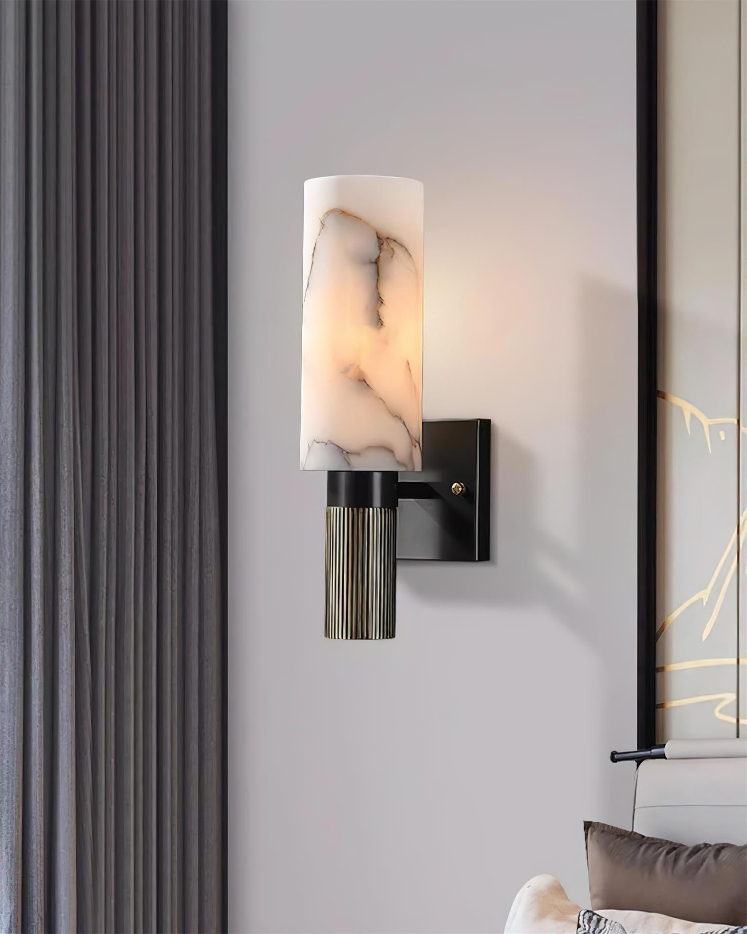 Luste Cylindrical Alabaster Wall Lamp - Neutralighting