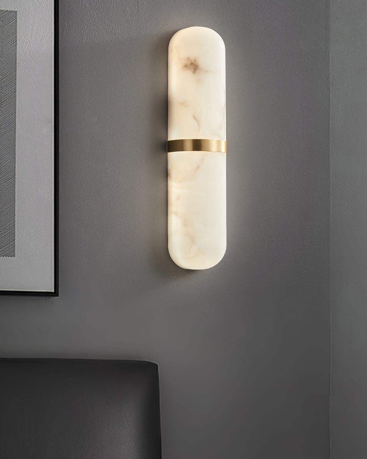 Wall Lamp Alabaster Capsule Brass Band - Neutralighting