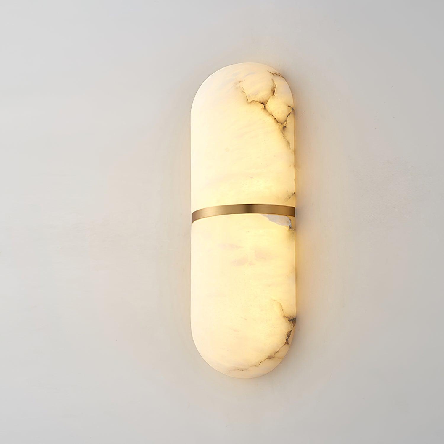 Wall Lamp Alabaster Capsule Brass Band - Neutralighting