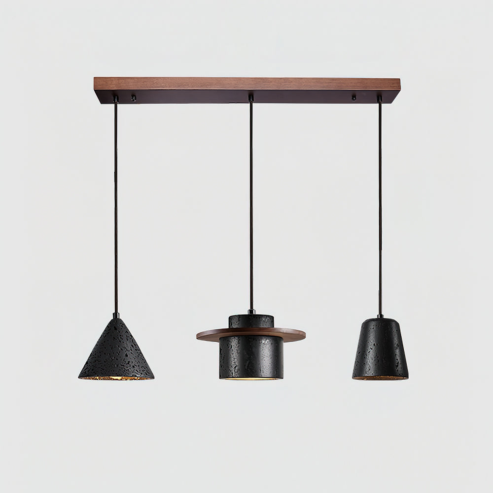 Ritta Black Travertine Pendant Light Set - Neutralighting
