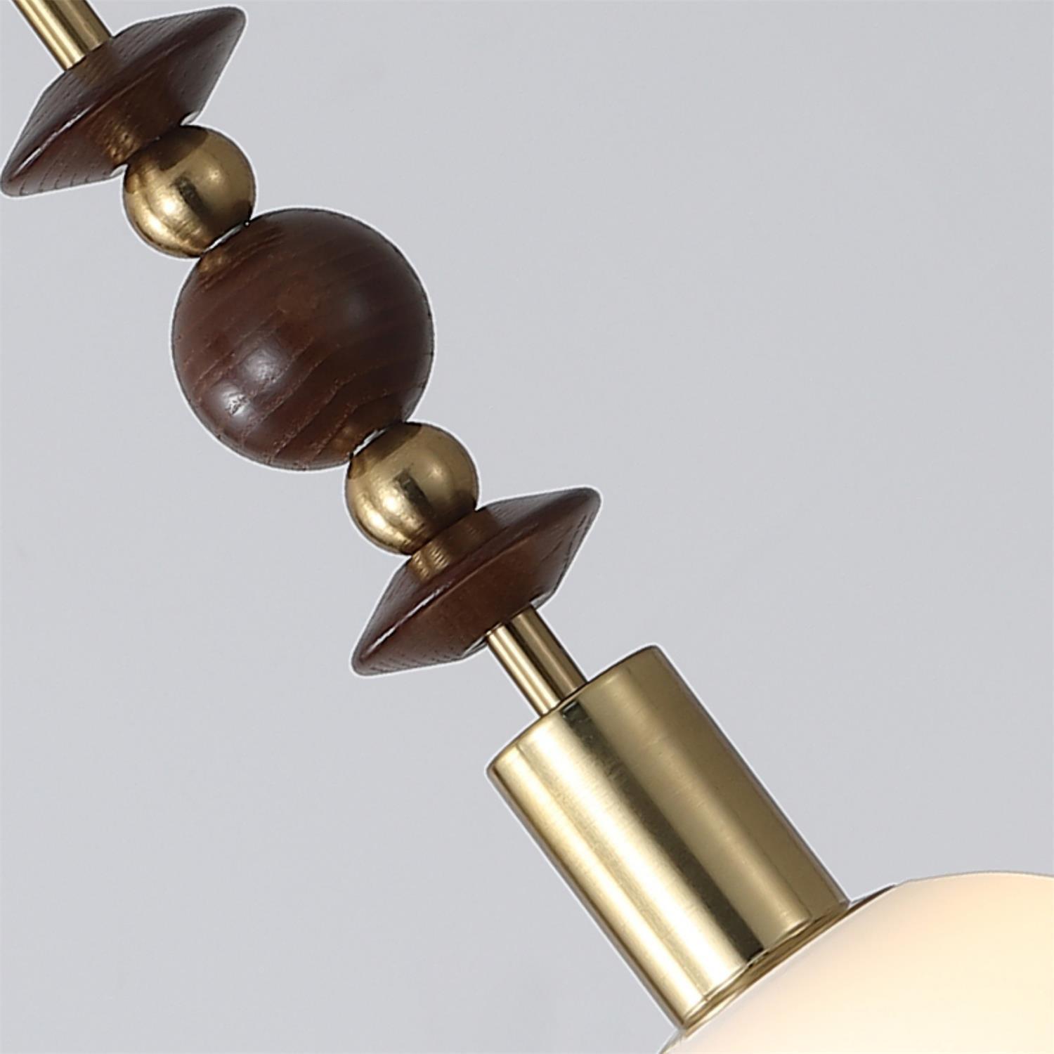 Norn Vintage Globe Pendant Light Wooden Beads - Neutralighting