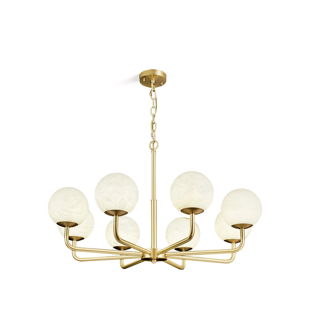 Erich Chandelier Alabaster Globe Elegance - Neutralighting