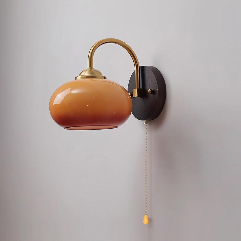 Wall Lamp Arched Arm Glass Dome Shade Vintage Accent Modern Touch - Neutralighting