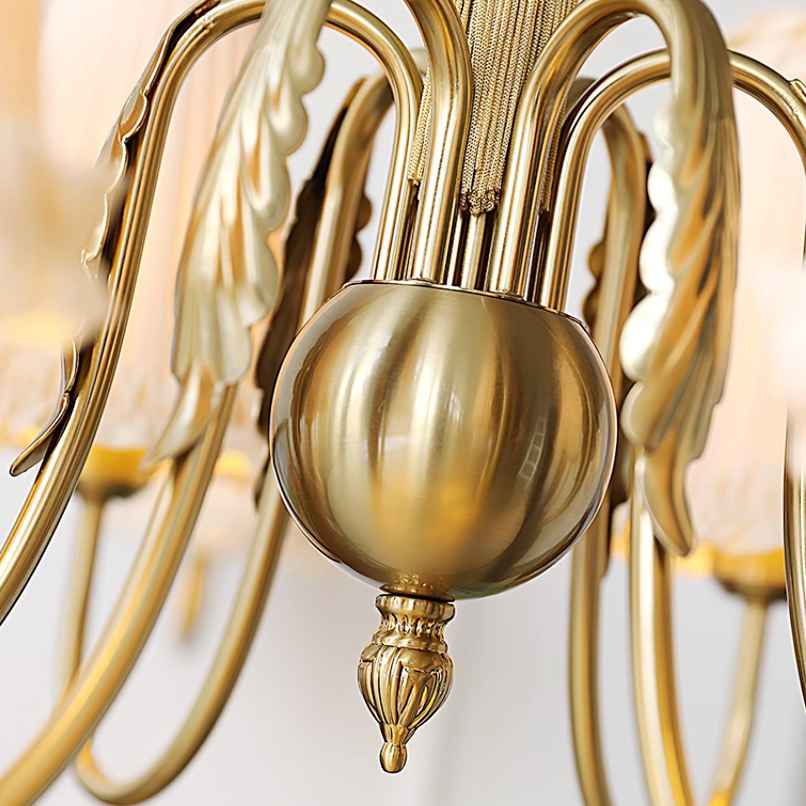 Faylin Vintage Brass Chandelier with Pleated Shades - Neutralighting