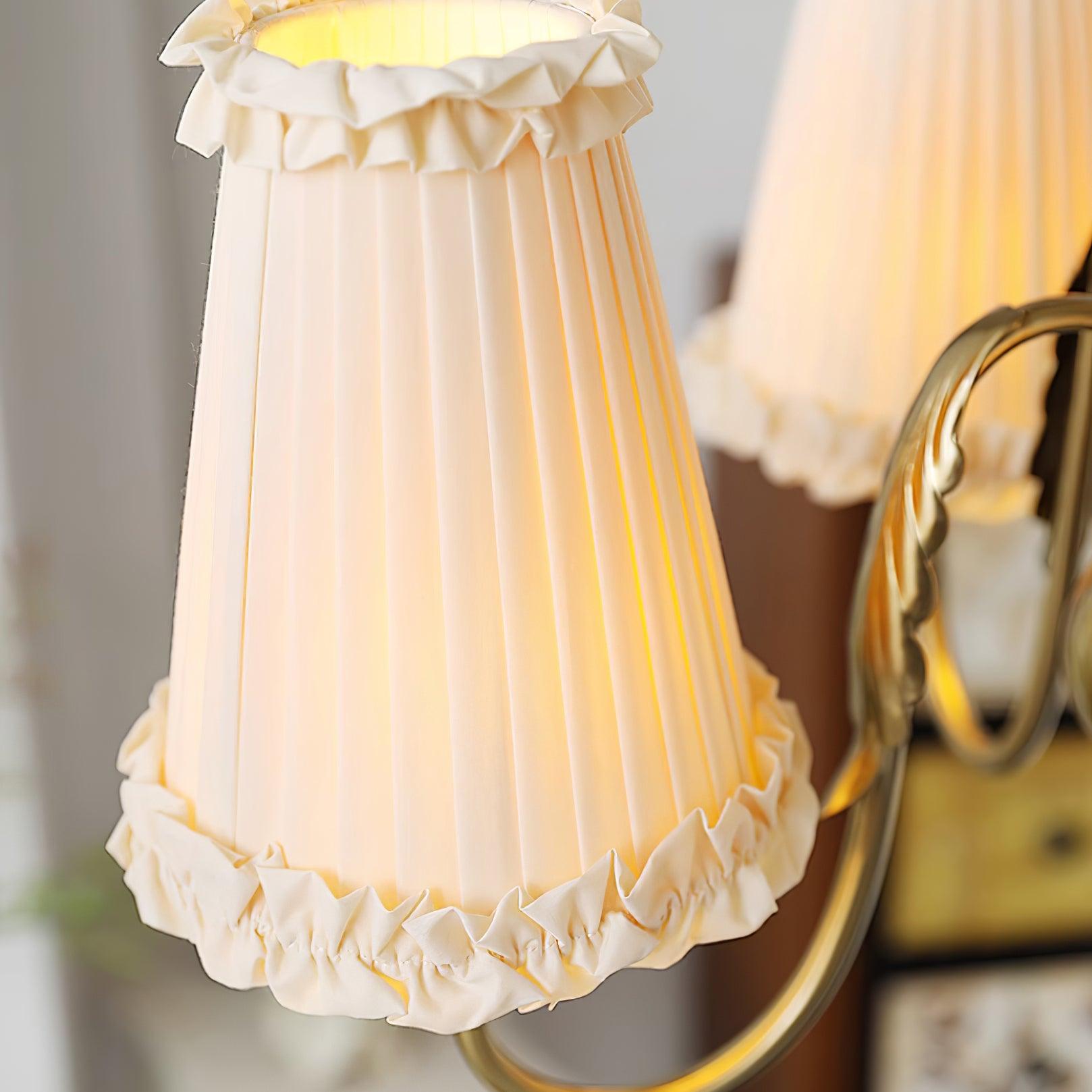 Faylin Vintage Brass Chandelier with Pleated Shades - Neutralighting