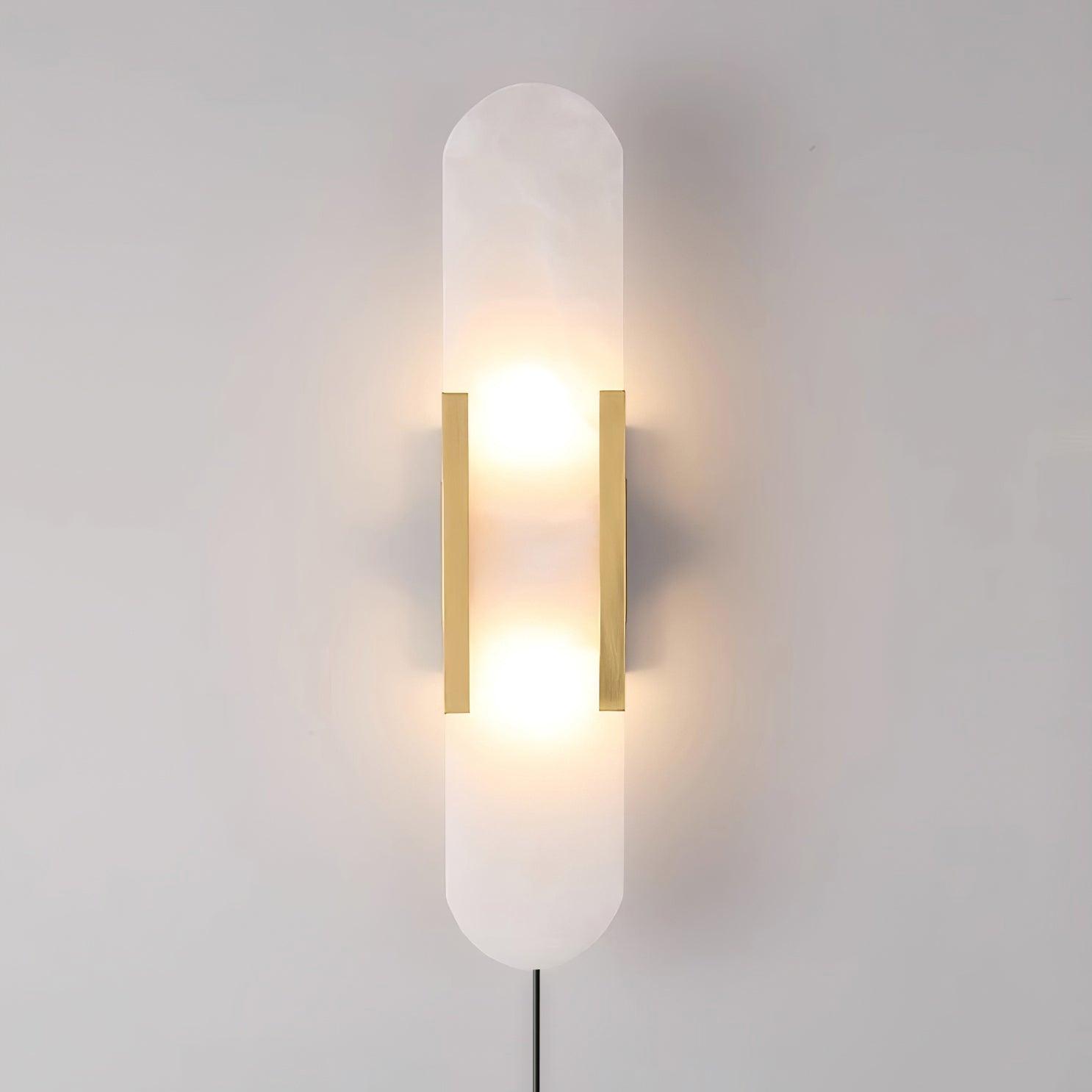 Kristy Luxury Elongated Alabaster Wall Lamp Copper Brass Black - Neutralighting