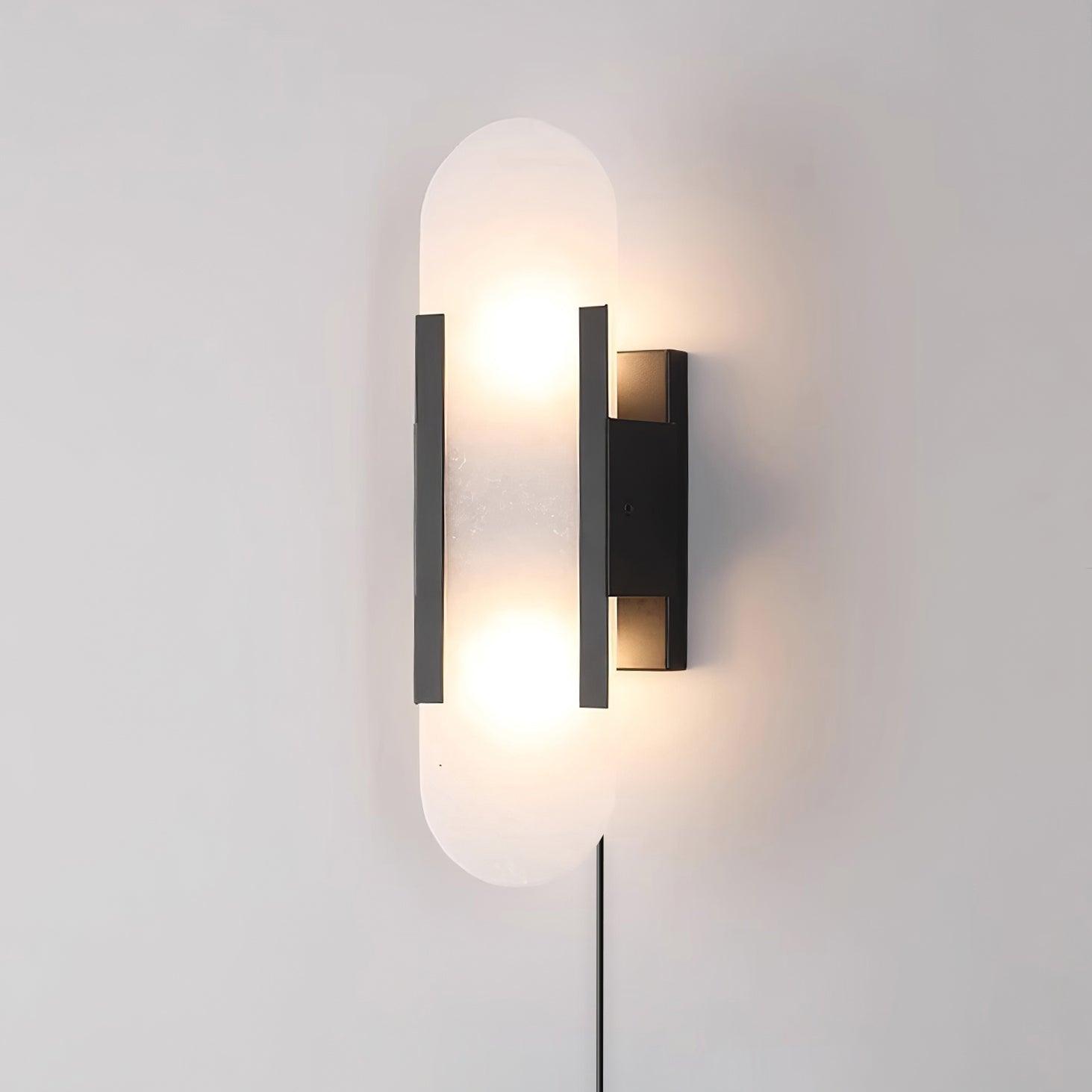 Kristy Luxury Elongated Alabaster Wall Lamp Copper Brass Black - Neutralighting