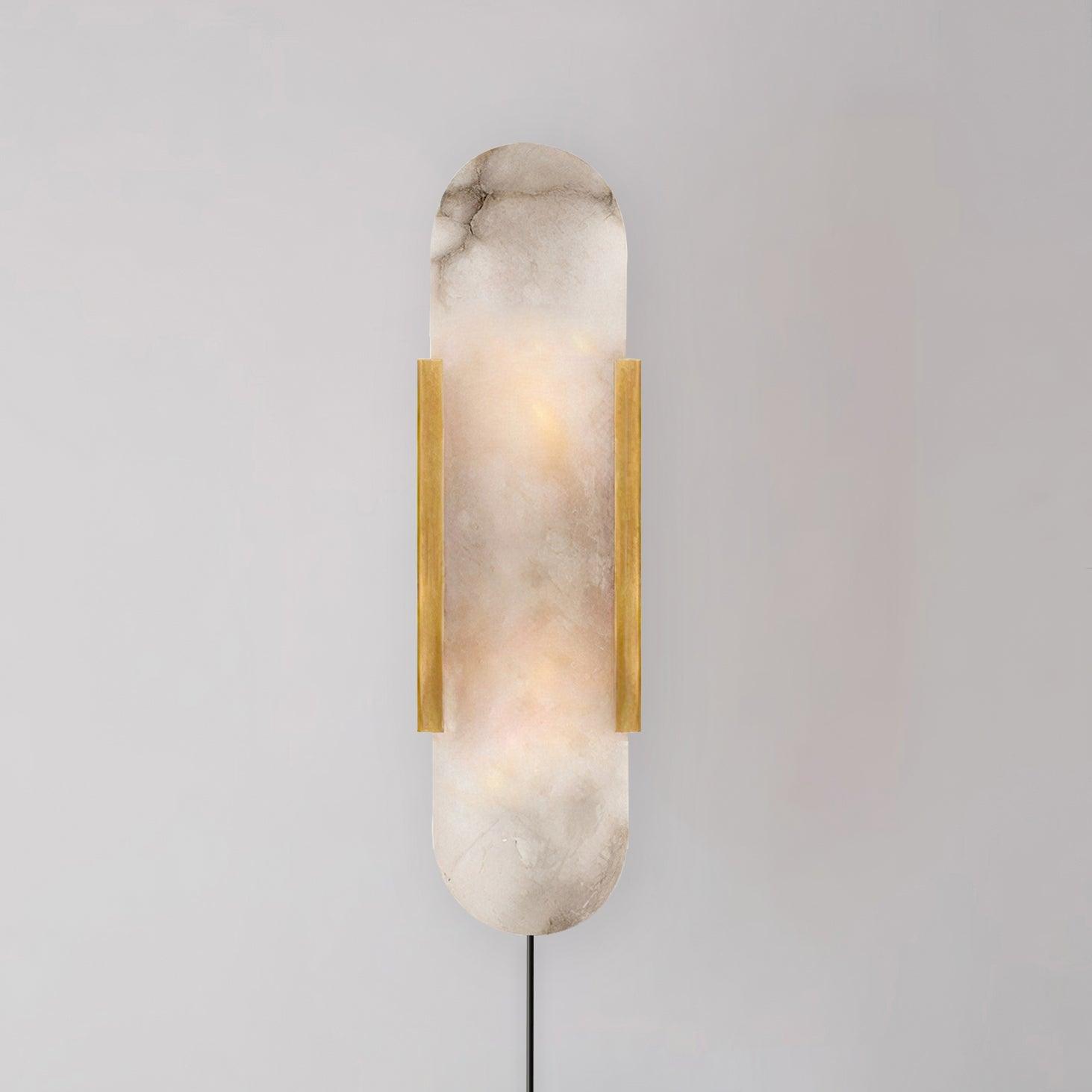 Kristy Luxury Elongated Alabaster Wall Lamp Copper Brass Black - Neutralighting
