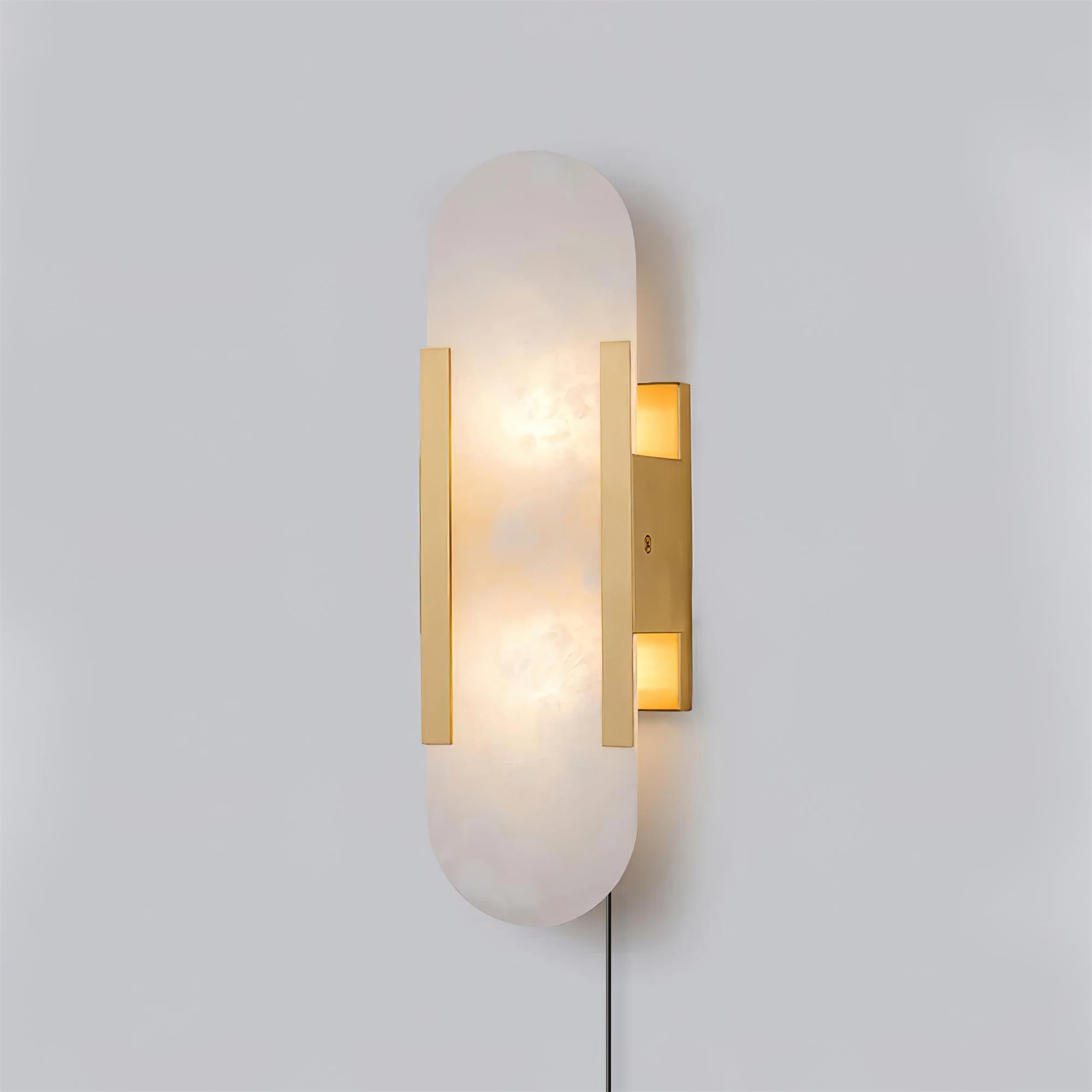 Kristy Luxury Elongated Alabaster Wall Lamp Copper Brass Black - Neutralighting