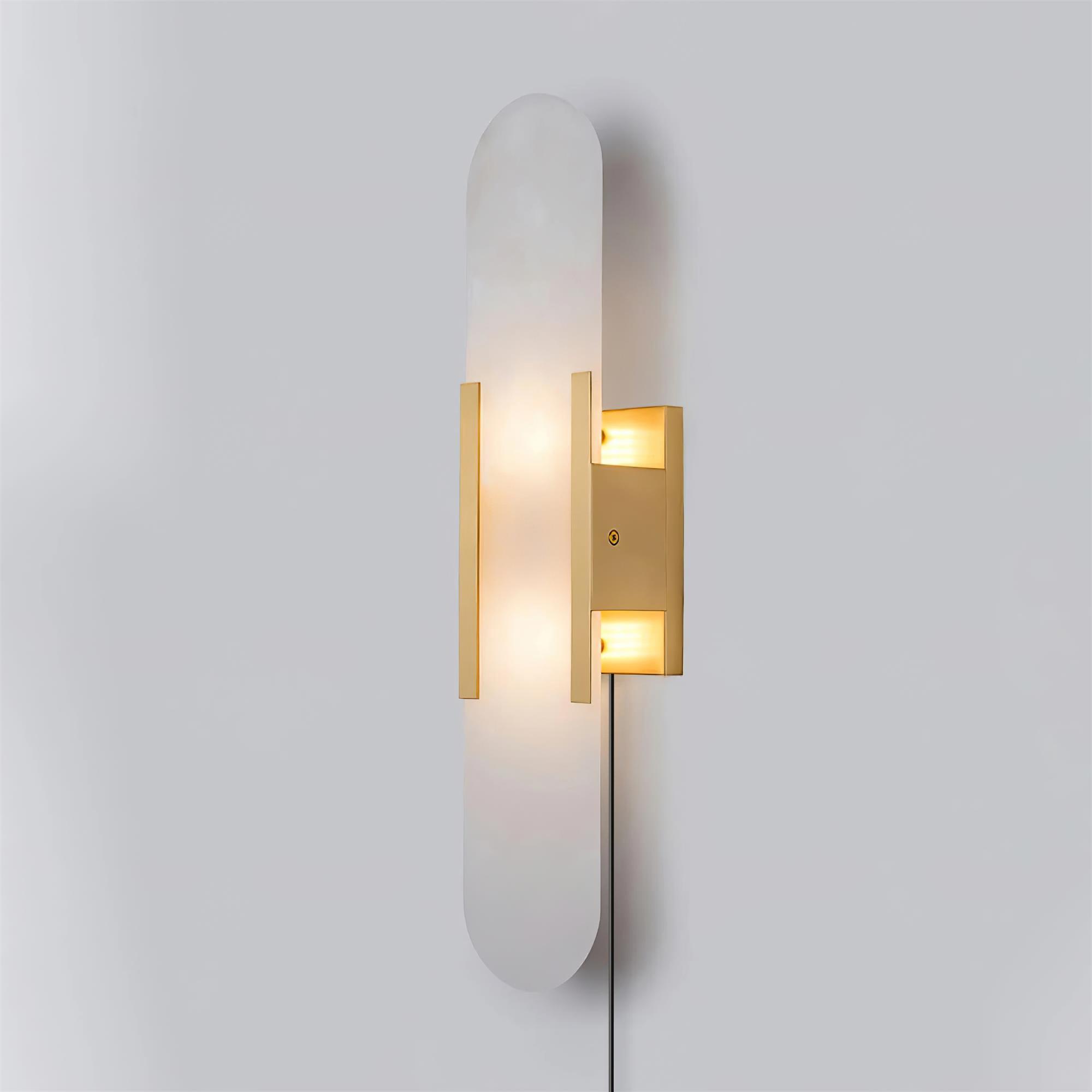 Kristy Luxury Elongated Alabaster Wall Lamp Copper Brass Black - Neutralighting