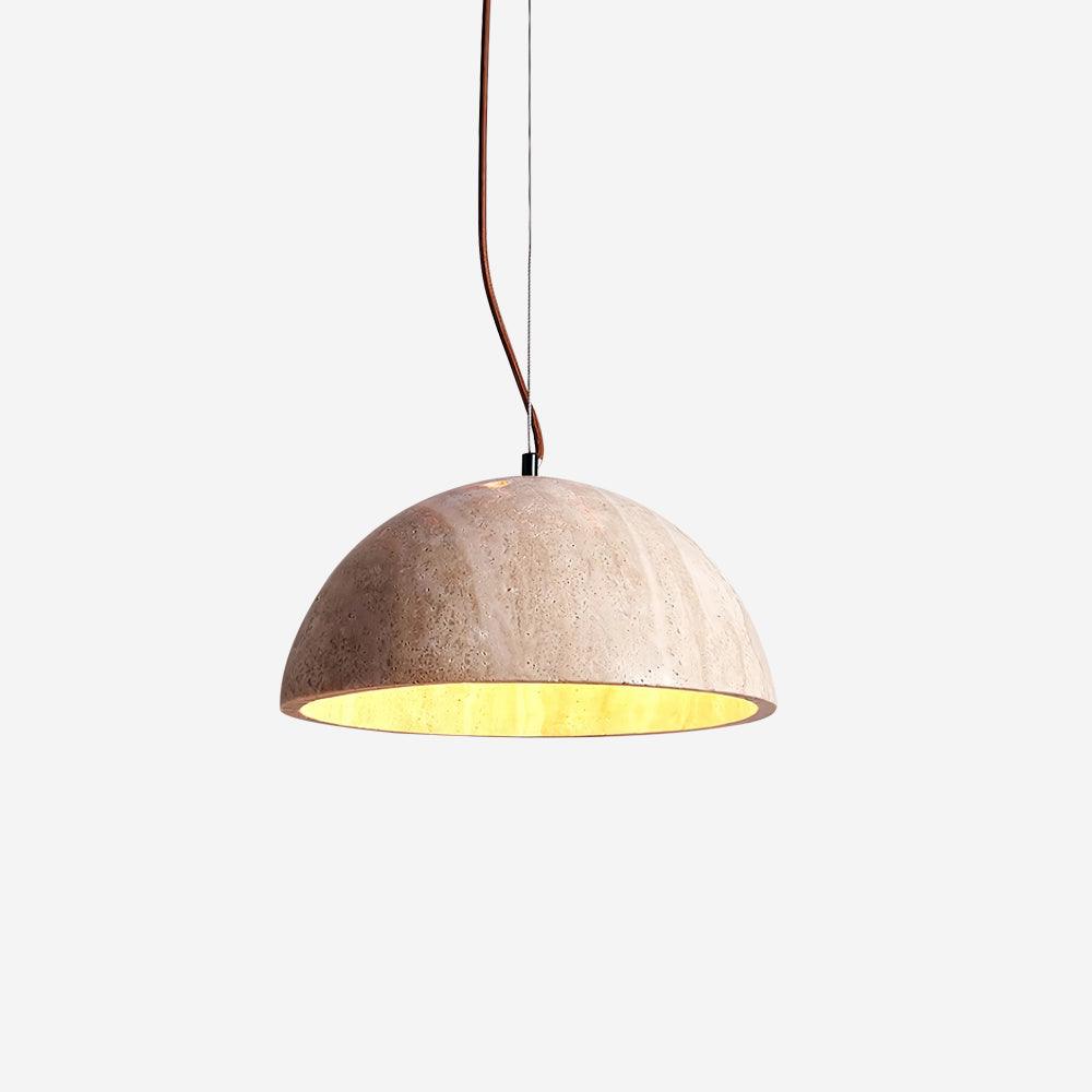 Ritta Pendant Light Travertine Dome Shade Industrial - Neutralighting