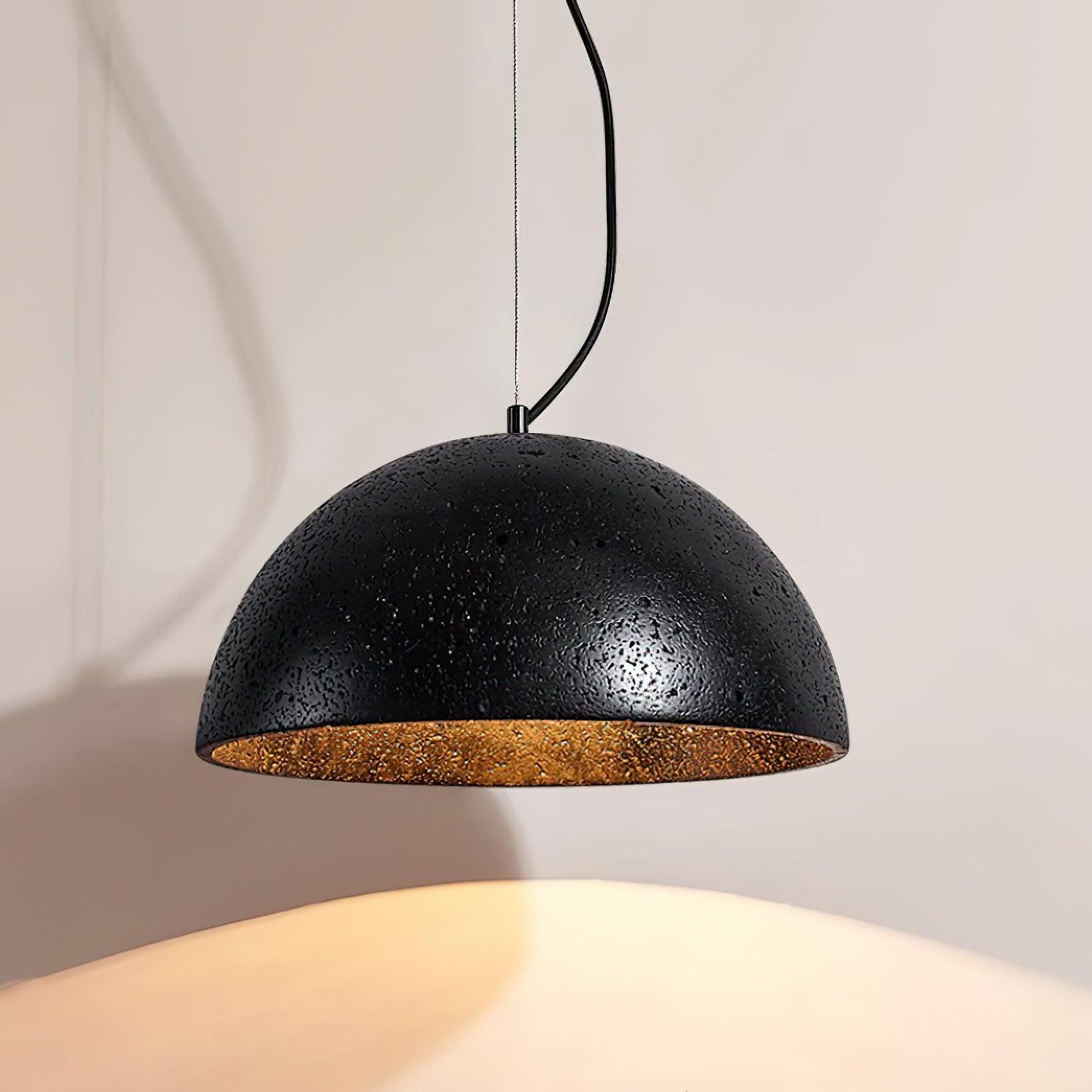 Ritta Pendant Light Travertine Dome Shade Industrial - Neutralighting