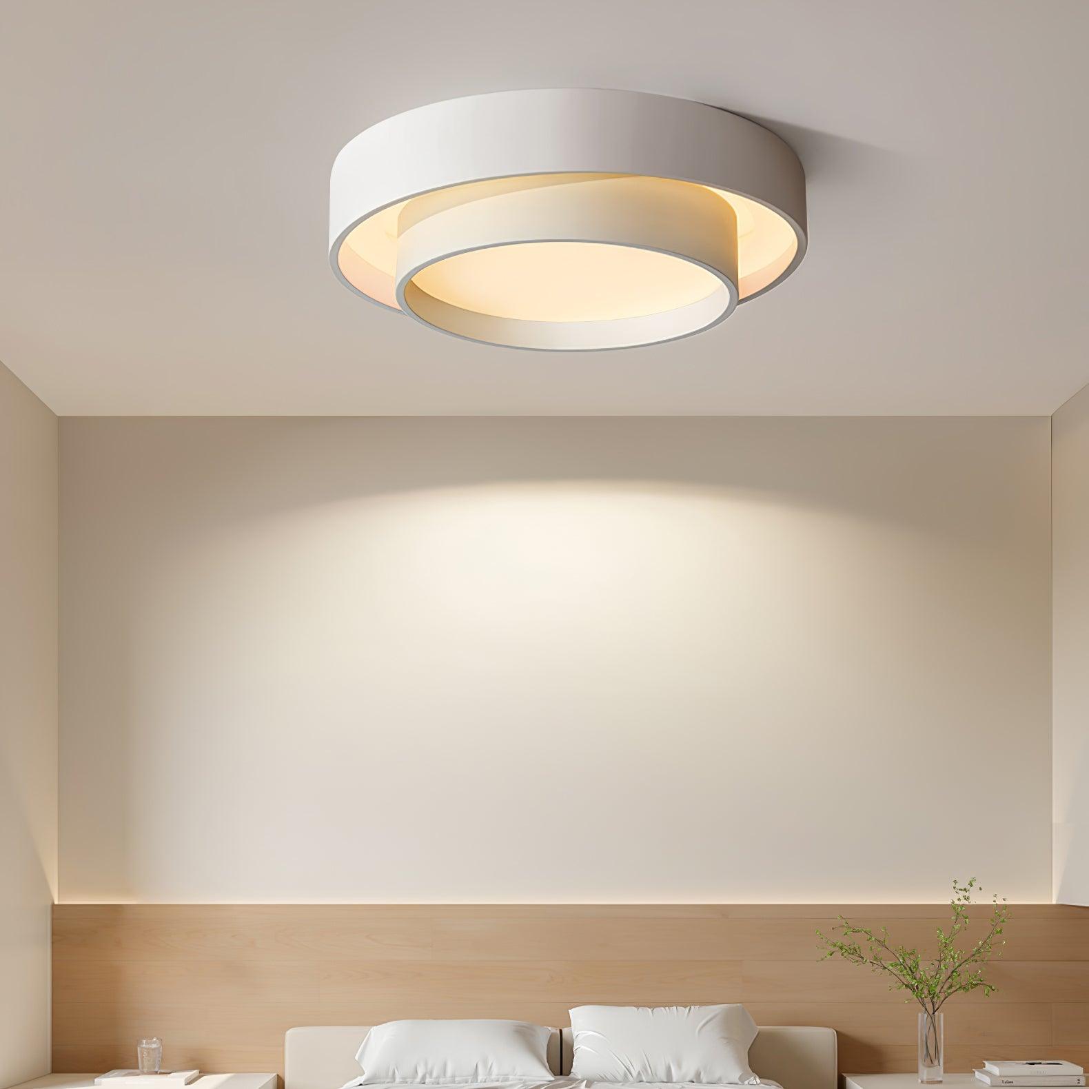 Orina Ceiling Lamp Double Ring Gray&Black&White Cylinder shape - Neutralighting