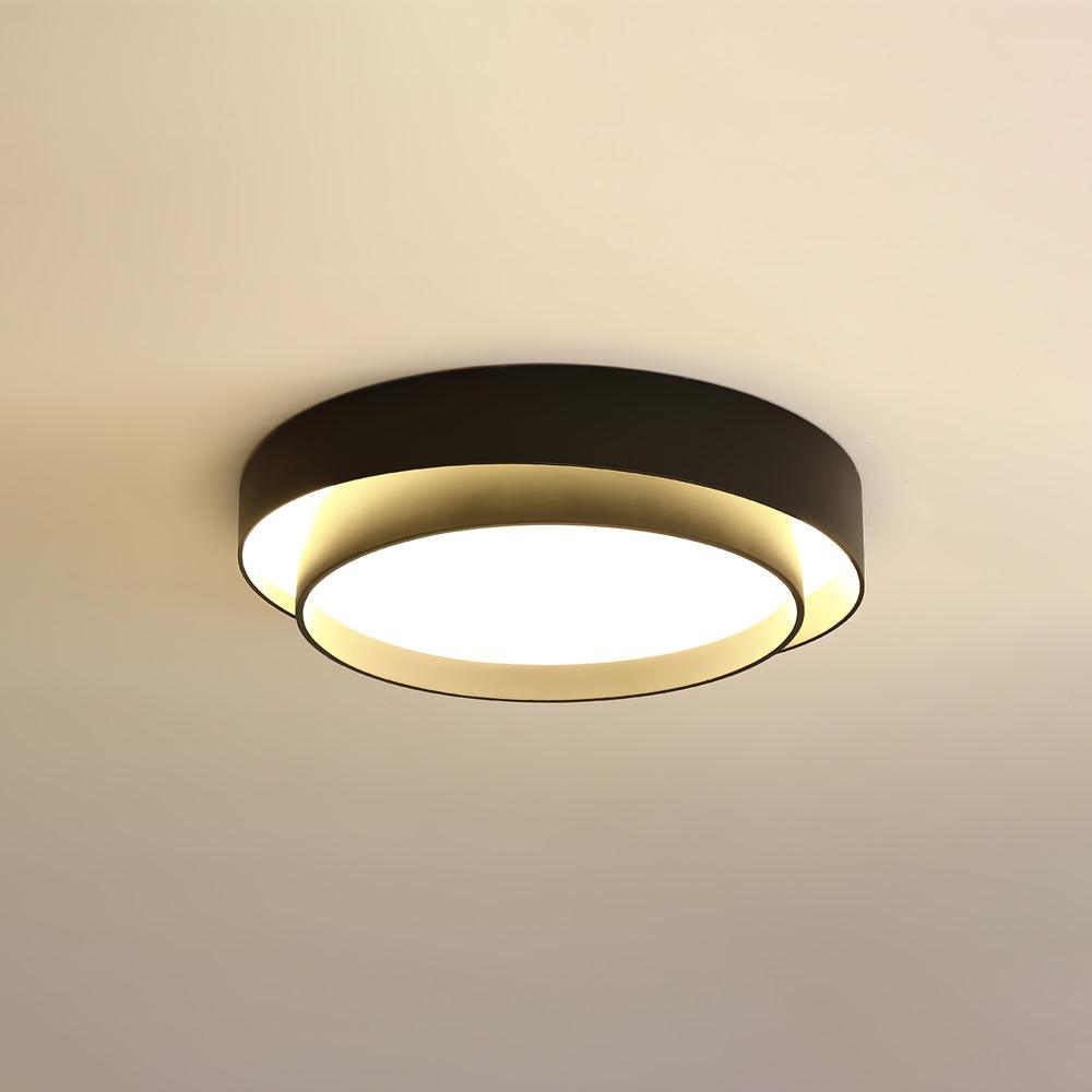 Orina Ceiling Lamp Double Ring Gray&Black&White Cylinder shape - Neutralighting