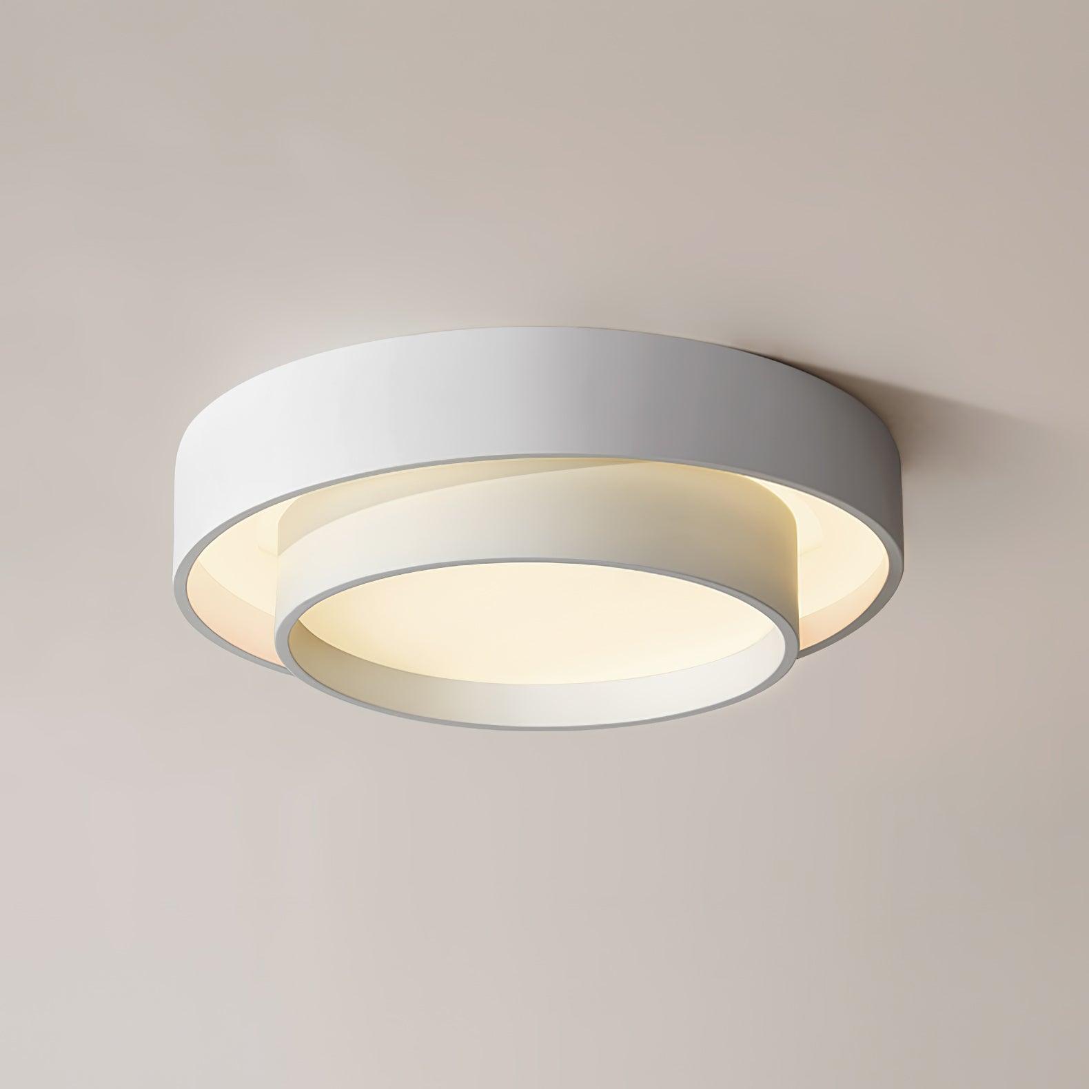 Orina Ceiling Lamp Double Ring Gray&Black&White Cylinder shape - Neutralighting