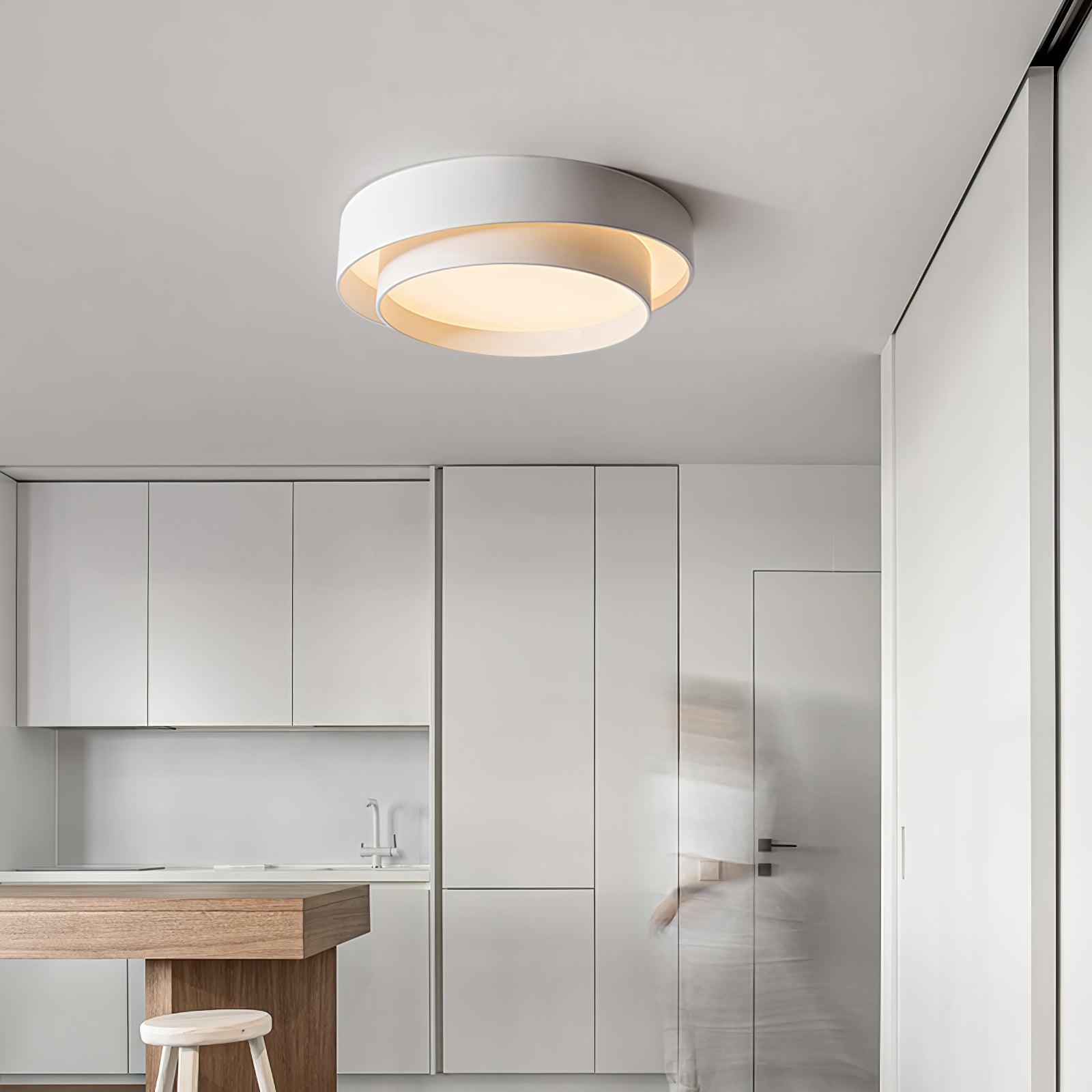 Orina Ceiling Lamp Double Ring Gray&Black&White Cylinder shape - Neutralighting