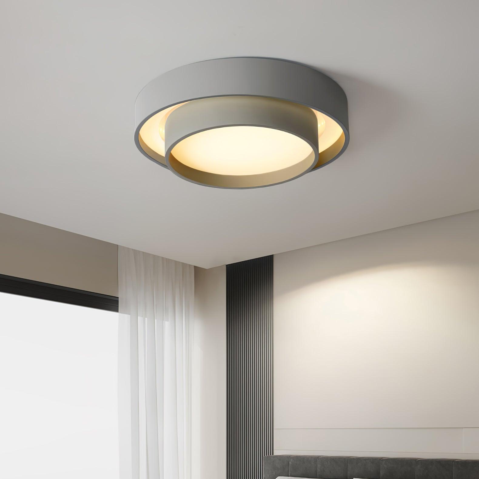 Orina Ceiling Lamp Double Ring Gray&Black&White Cylinder shape - Neutralighting