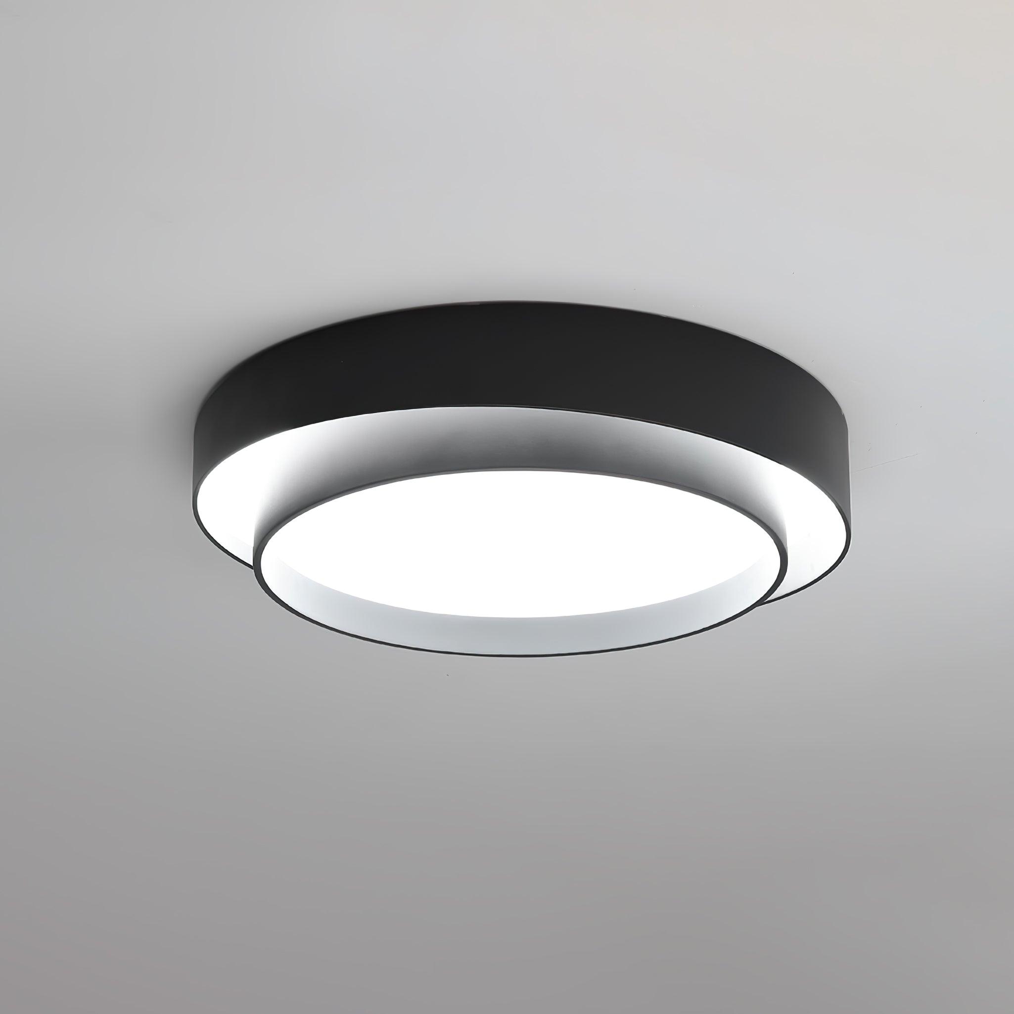 Orina Ceiling Lamp Double Ring Gray&Black&White Cylinder shape - Neutralighting