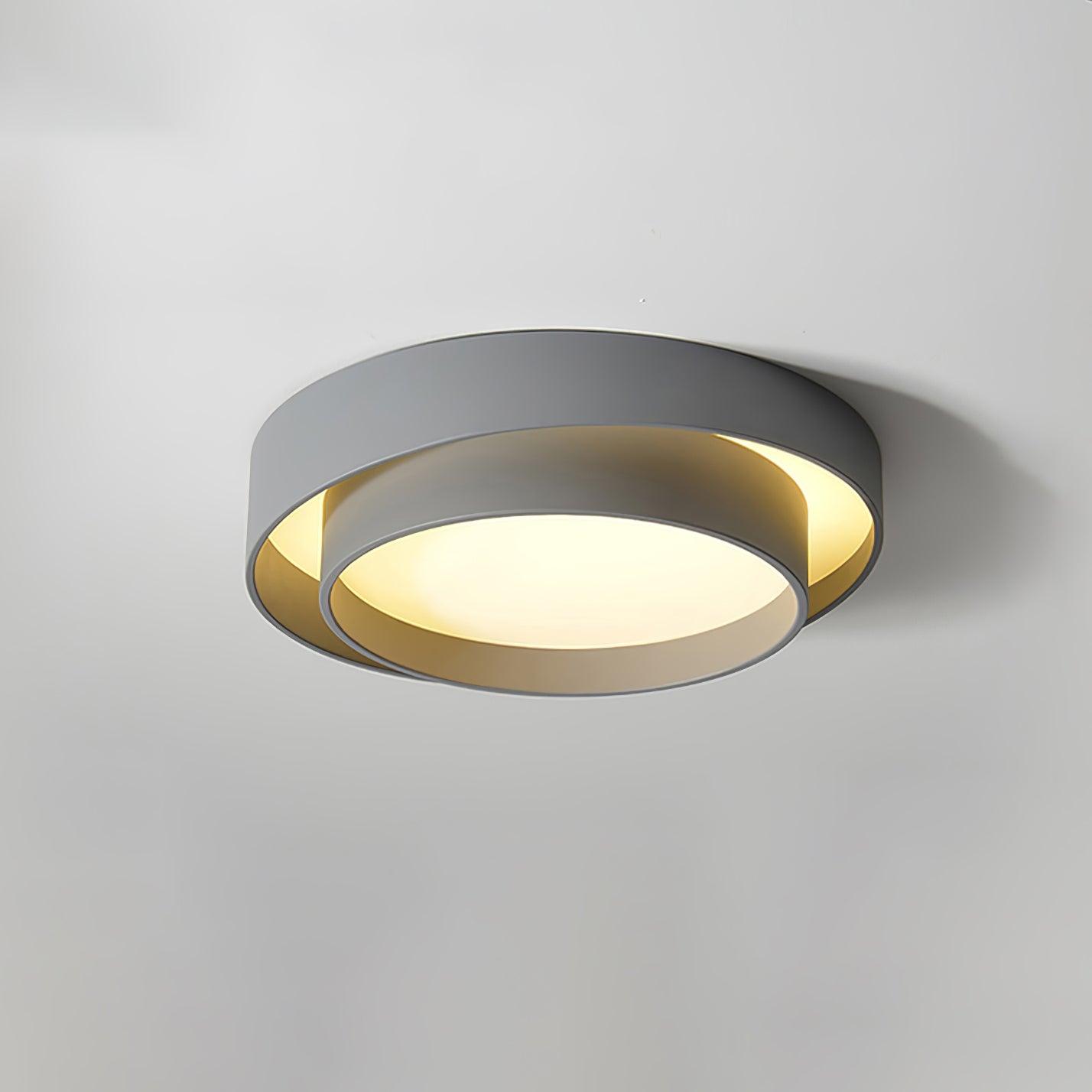 Orina Ceiling Lamp Double Ring Gray&Black&White Cylinder shape - Neutralighting