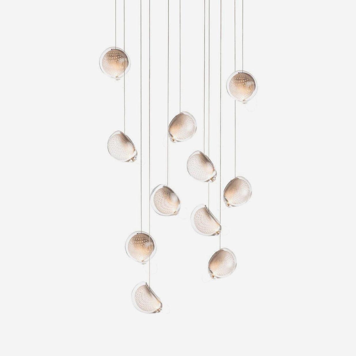 Chandelier Mesh Glass Orbs Cluster Metal Frame Modern Minimalist - Neutralighting