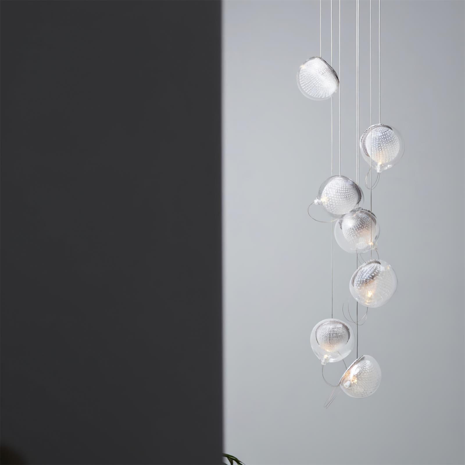 Chandelier Mesh Glass Orbs Cluster Metal Frame Modern Minimalist - Neutralighting