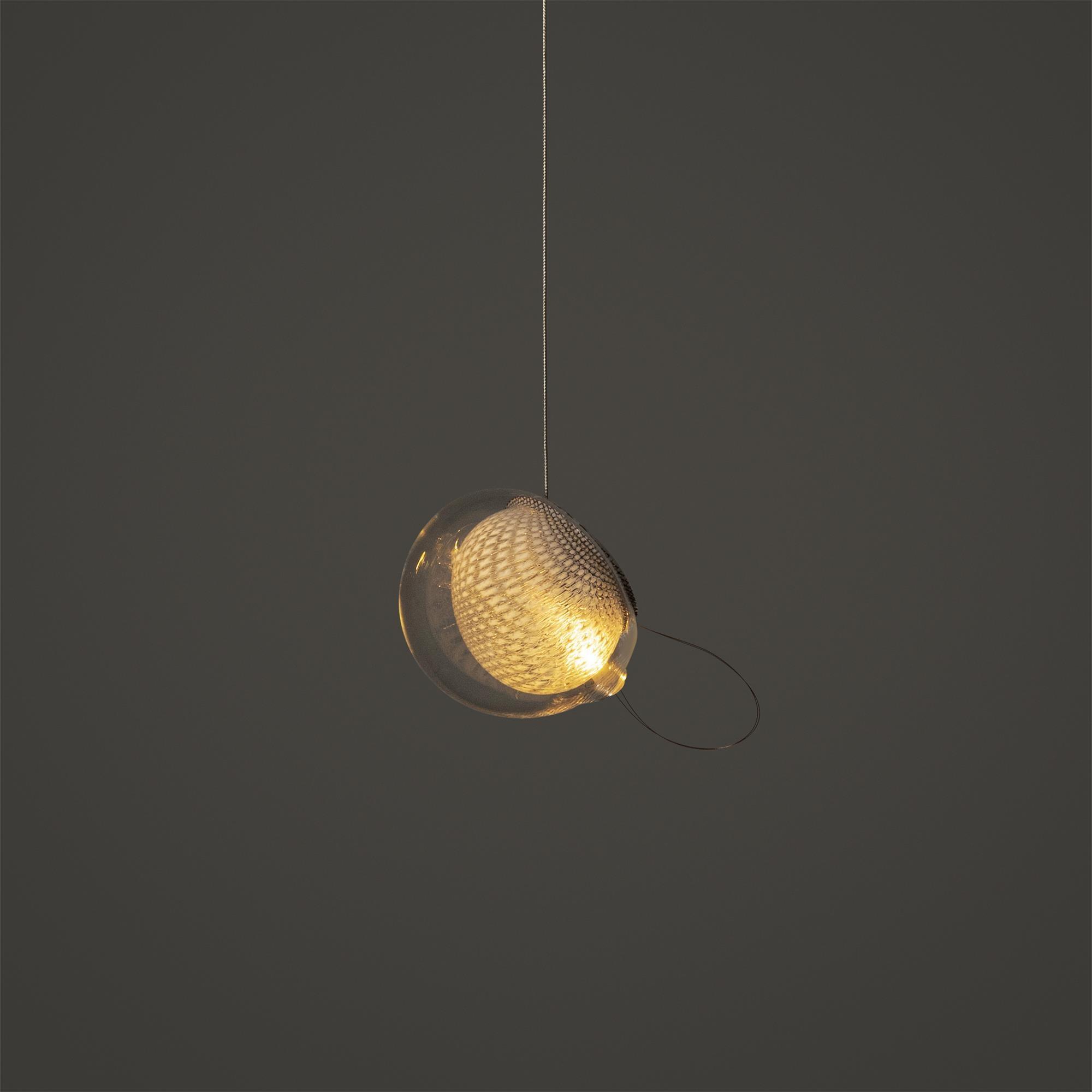 Chandelier Mesh Glass Orbs Cluster Metal Frame Modern Minimalist - Neutralighting