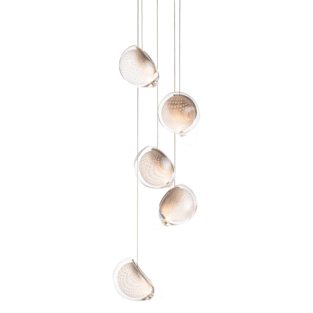 Chandelier Mesh Glass Orbs Cluster Metal Frame Modern Minimalist - Neutralighting