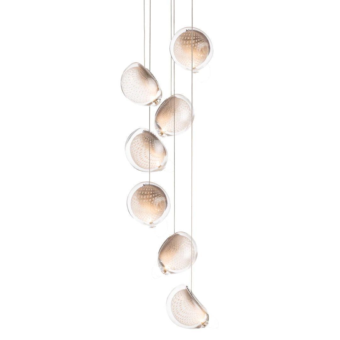 Chandelier Mesh Glass Orbs Cluster Metal Frame Modern Minimalist - Neutralighting