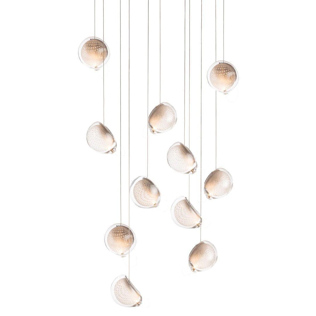 Chandelier Mesh Glass Orbs Cluster Metal Frame Modern Minimalist - Neutralighting