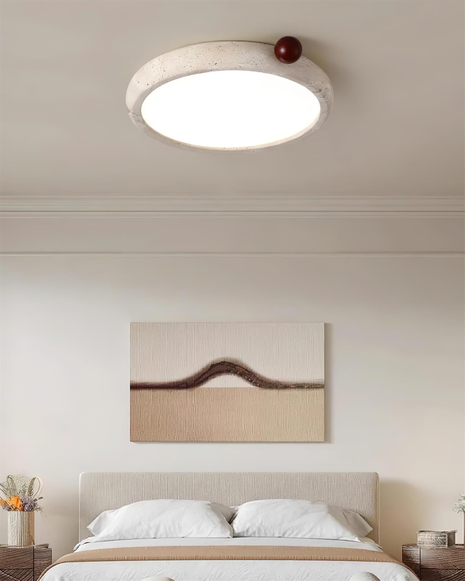 Ritta Cute Travertine Round Ceiling Light - Neutralighting