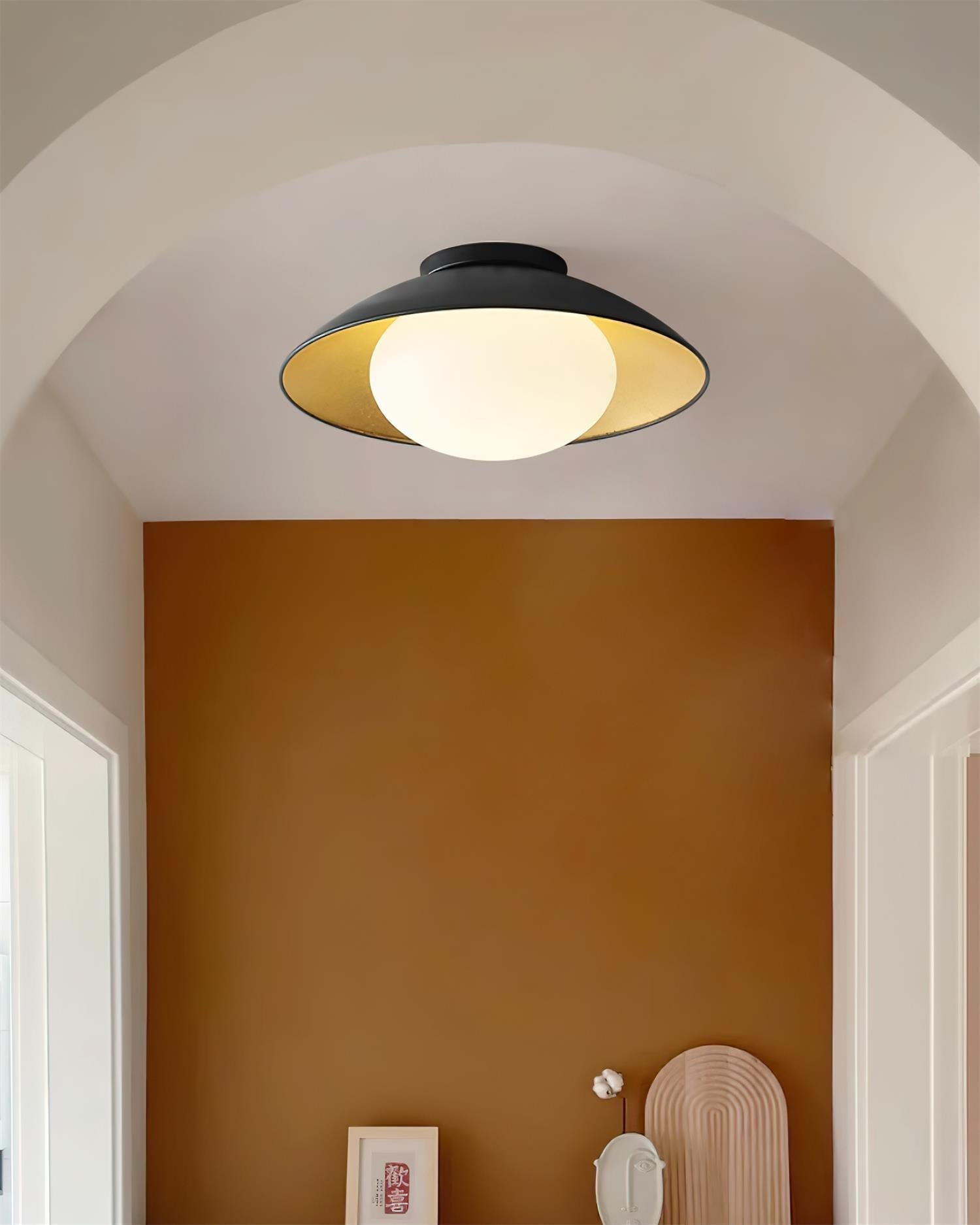 Ceiling Light Metal Canopy Glass Globe Modern Minimalist - Neutralighting