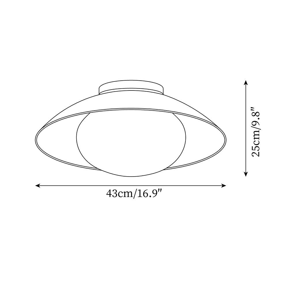 Ceiling Light Metal Canopy Glass Globe Modern Minimalist - Neutralighting