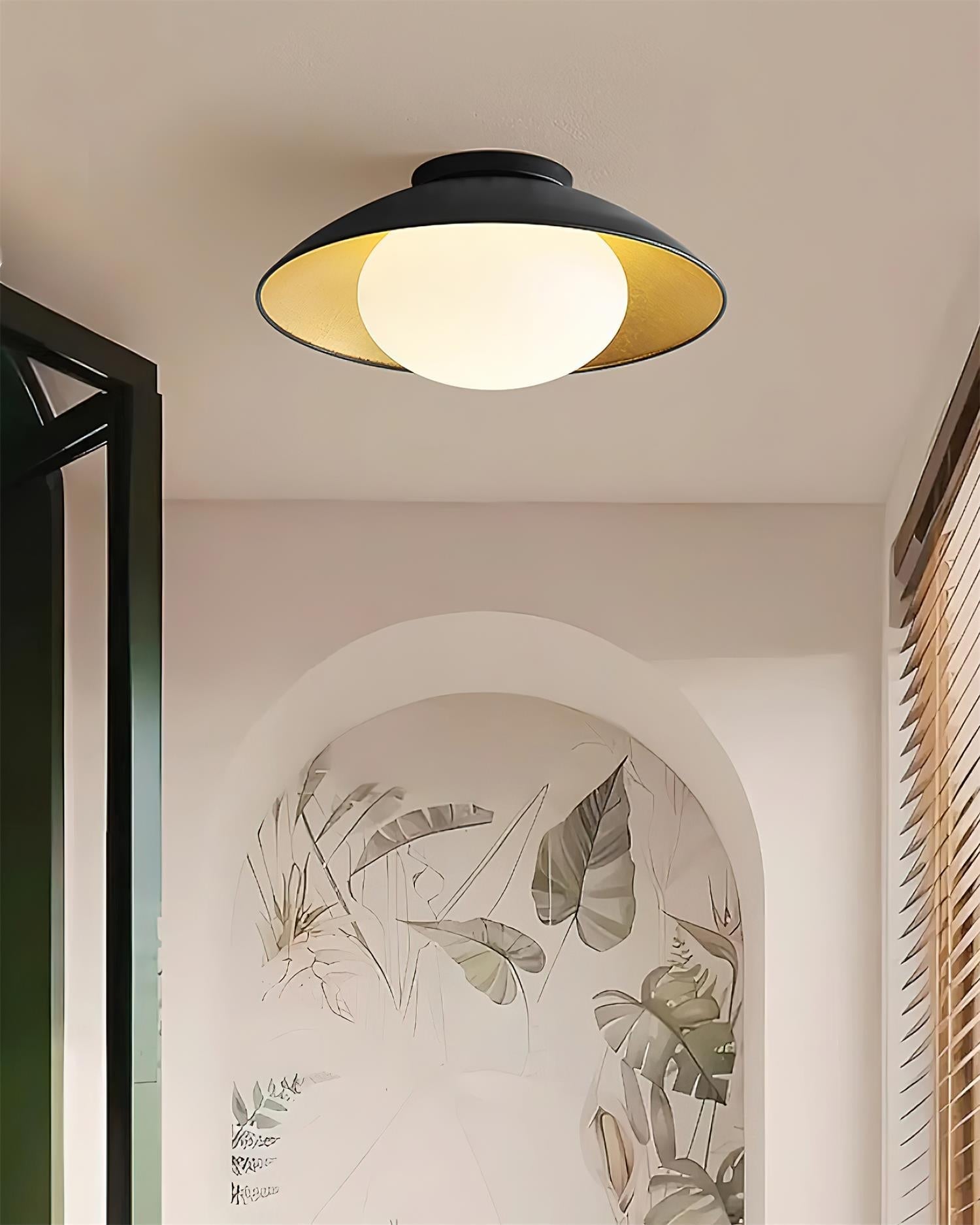 Ceiling Light Metal Canopy Glass Globe Modern Minimalist - Neutralighting