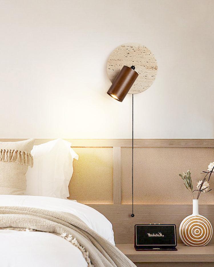 Travertine & Wood Wall Lamp - Neutralighting