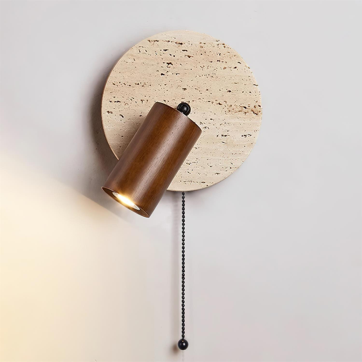 Evzoryra Disc Swing Travertine Wall Light - Neutralighting