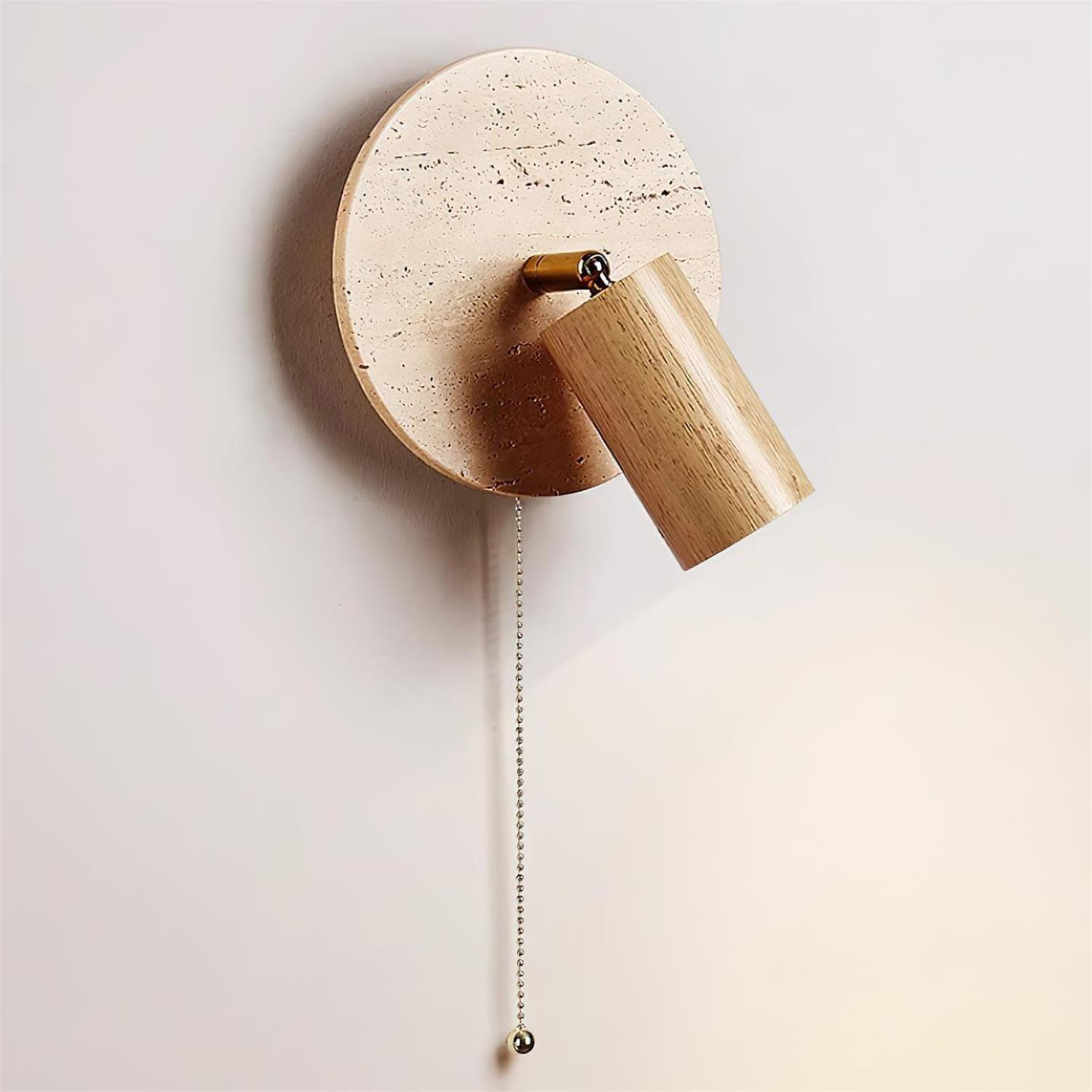 Evzoryra Disc Swing Travertine Wall Light - Neutralighting