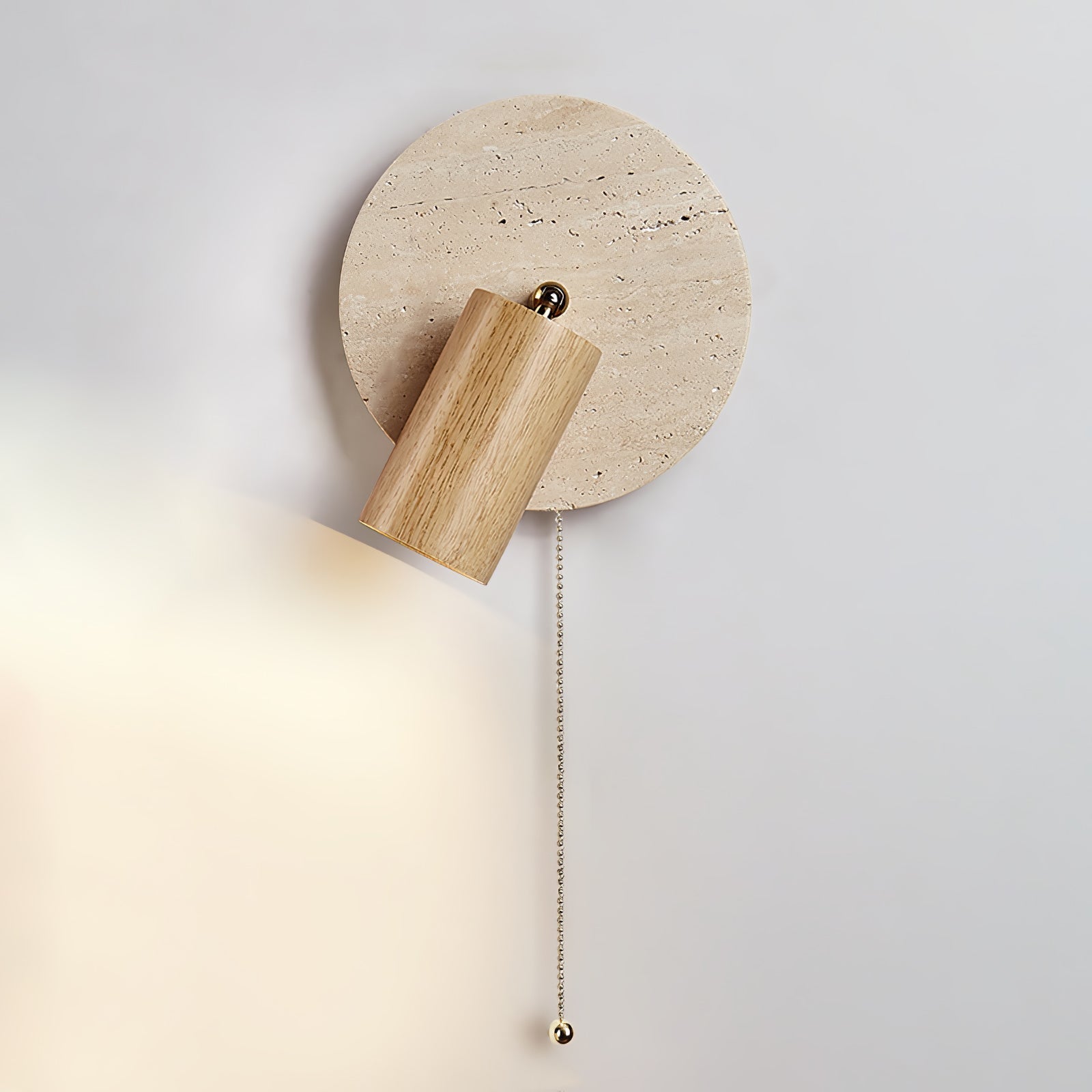 Evzoryra Disc Swing Travertine Wall Light - Neutralighting