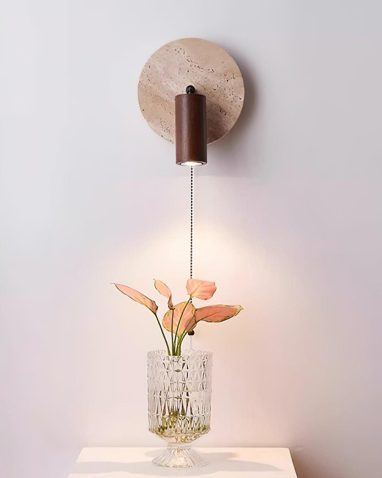Evzoryra Disc Swing Travertine Wall Light - Neutralighting