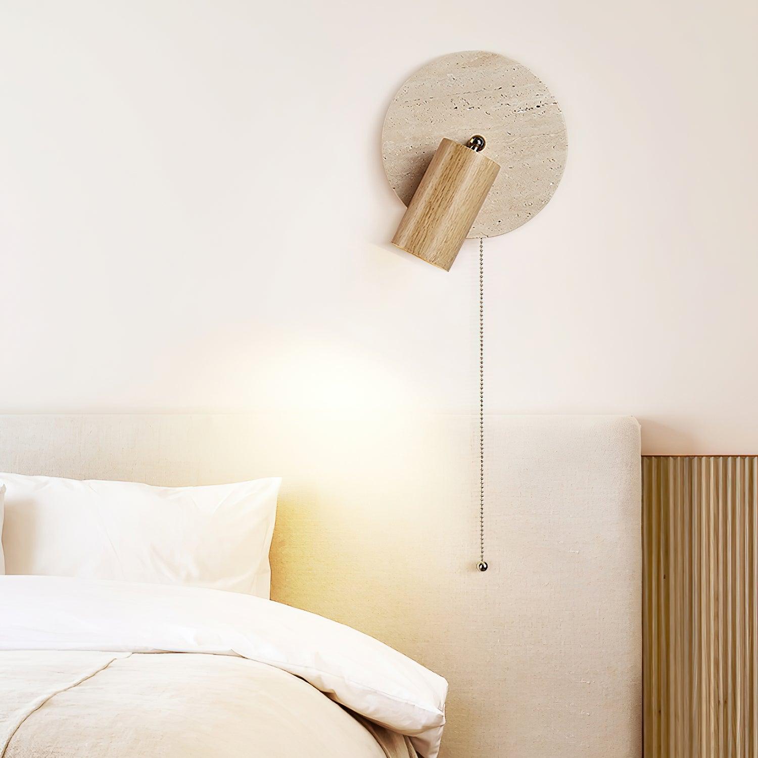 Evzoryra Disc Swing Travertine Wall Light - Neutralighting