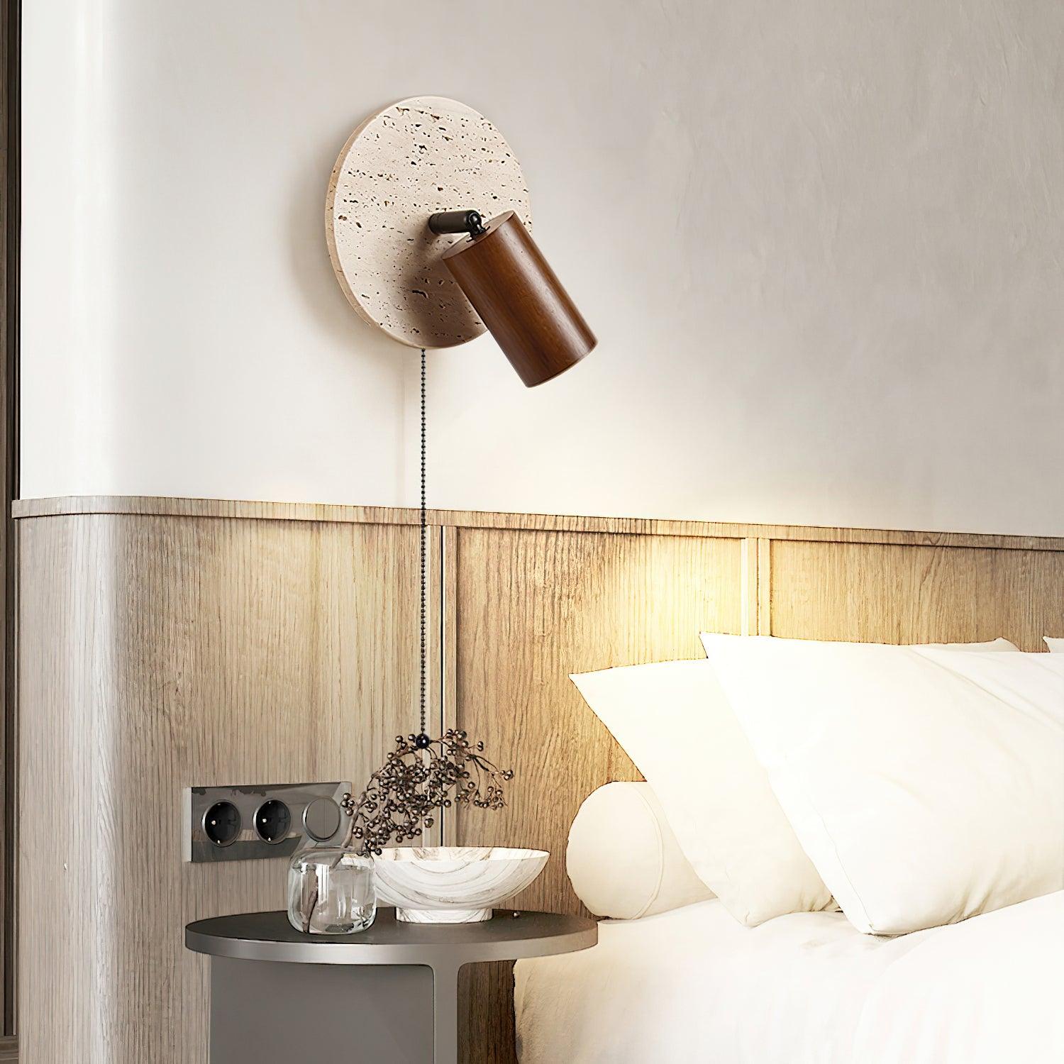 Evzoryra Disc Swing Travertine Wall Light - Neutralighting