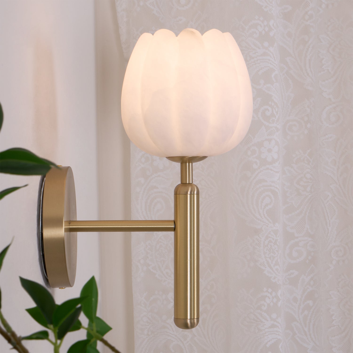 Valentina Alabaster Flowers  Wall Lamp