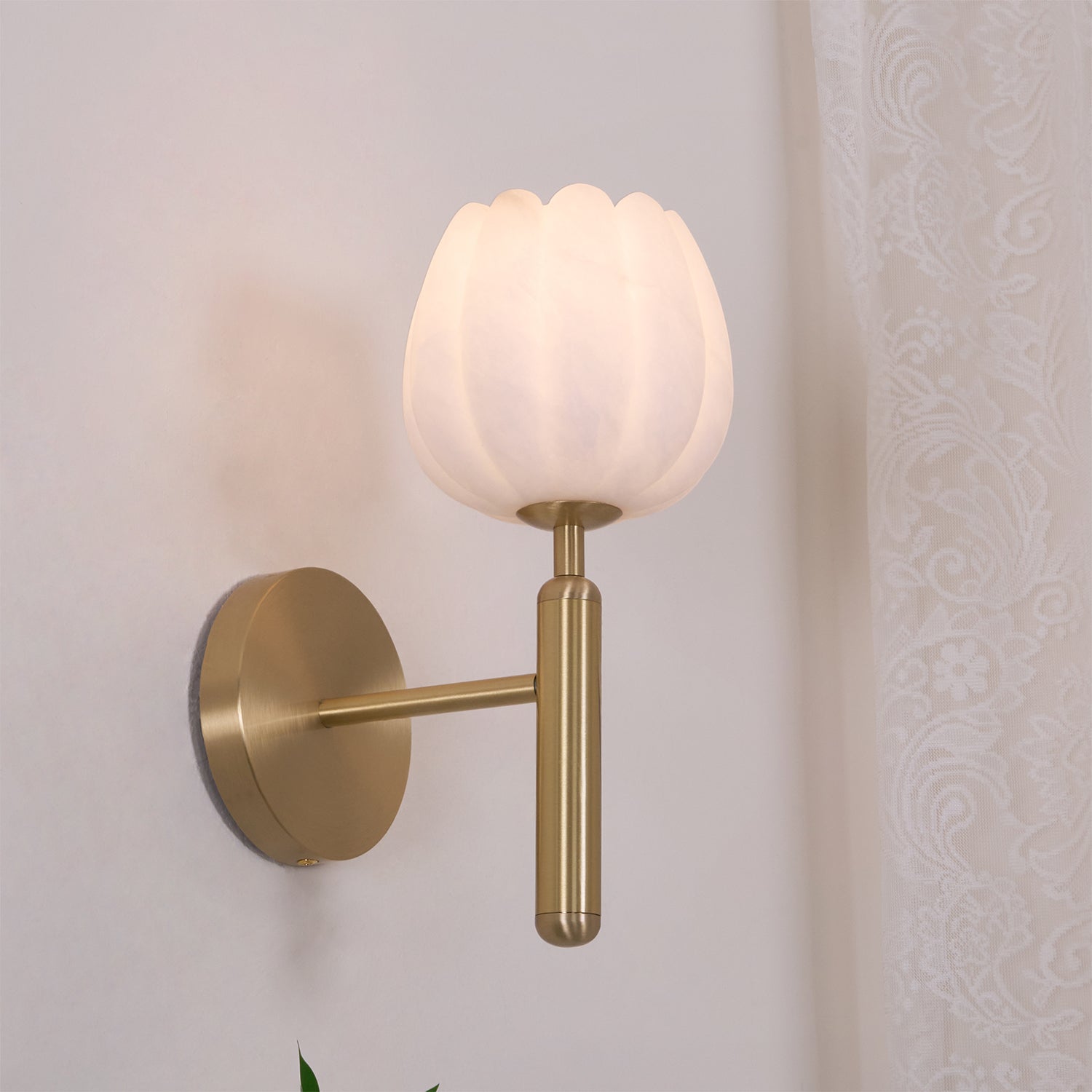 Valentina Alabaster Flowers  Wall Lamp