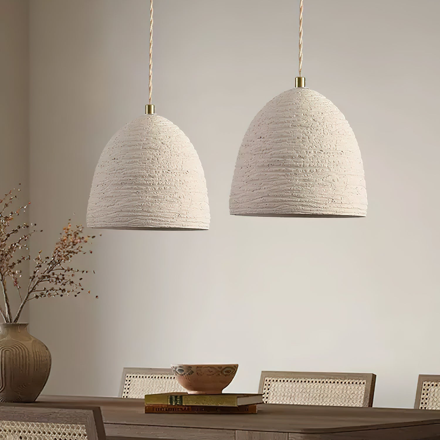 Kirae Textured Pendant Lights Cement - Neutralighting