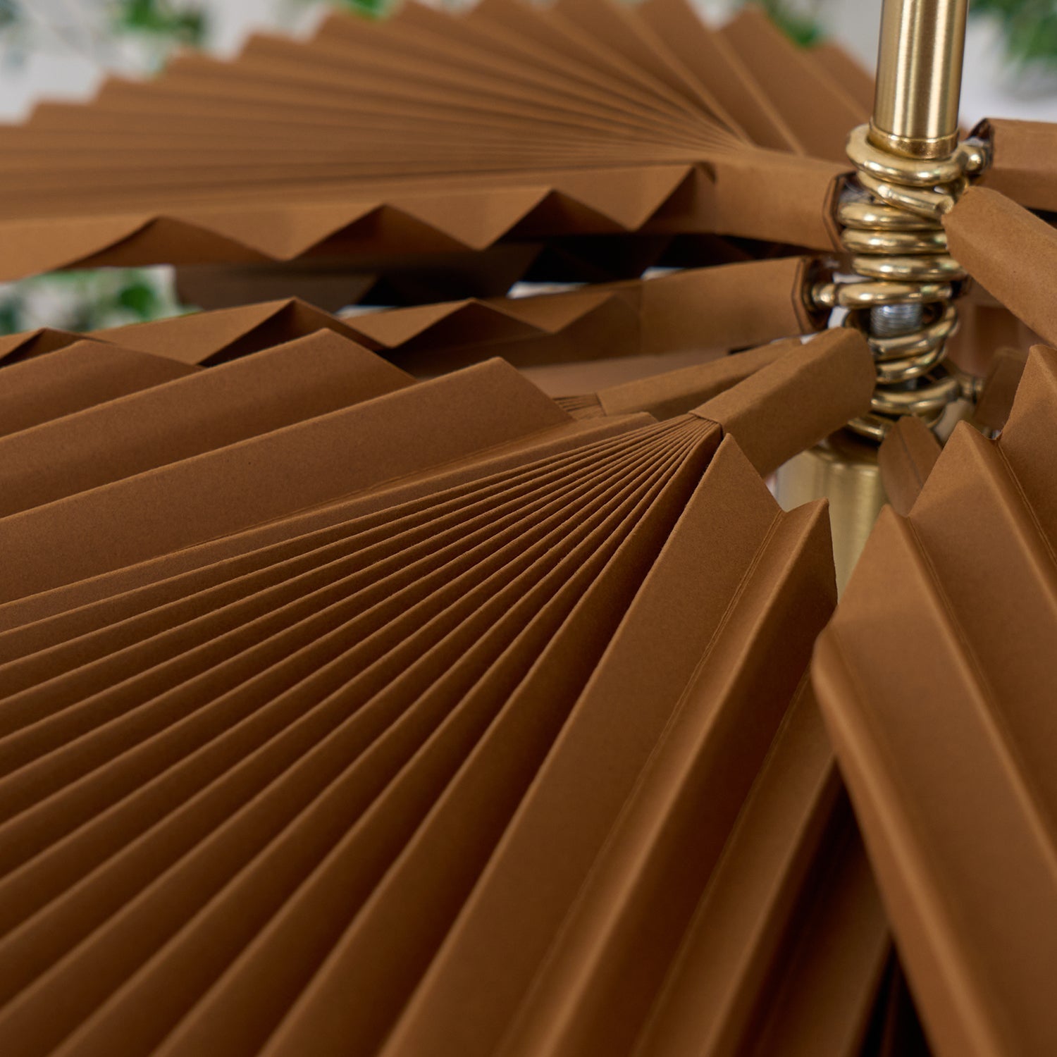 Pendant Light with Pleated Kraft Paper Petal Shade - Neutralighting