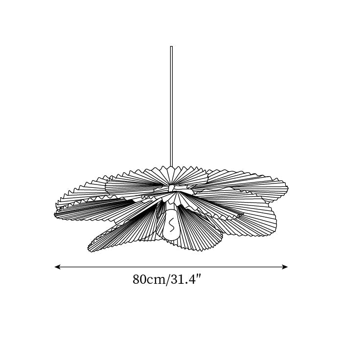 Pendant Light with Pleated Kraft Paper Petal Shade - Neutralighting