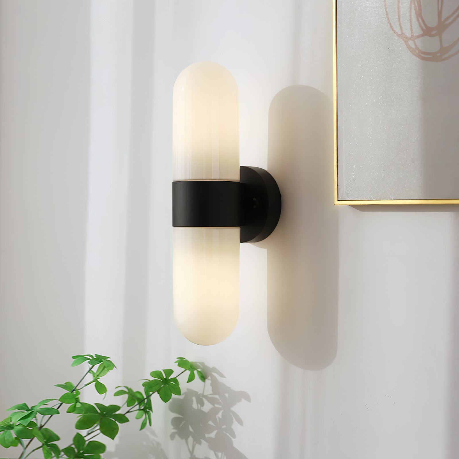 Wall Lamp Metal Glass Modern Minimalist Vertical Sconce for Bedroom - Neutralighting