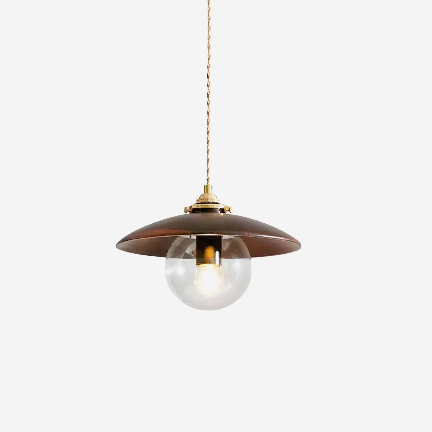 Pendant Light with Metal Disc Shade and Glass Globe Industrial - Neutralighting