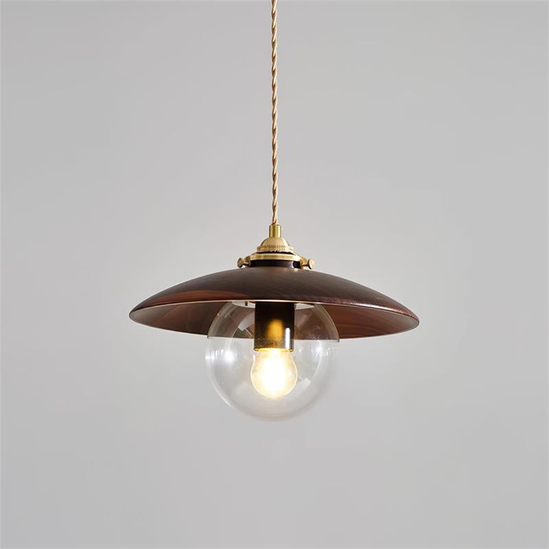 Pendant Light with Metal Disc Shade and Glass Globe Industrial - Neutralighting
