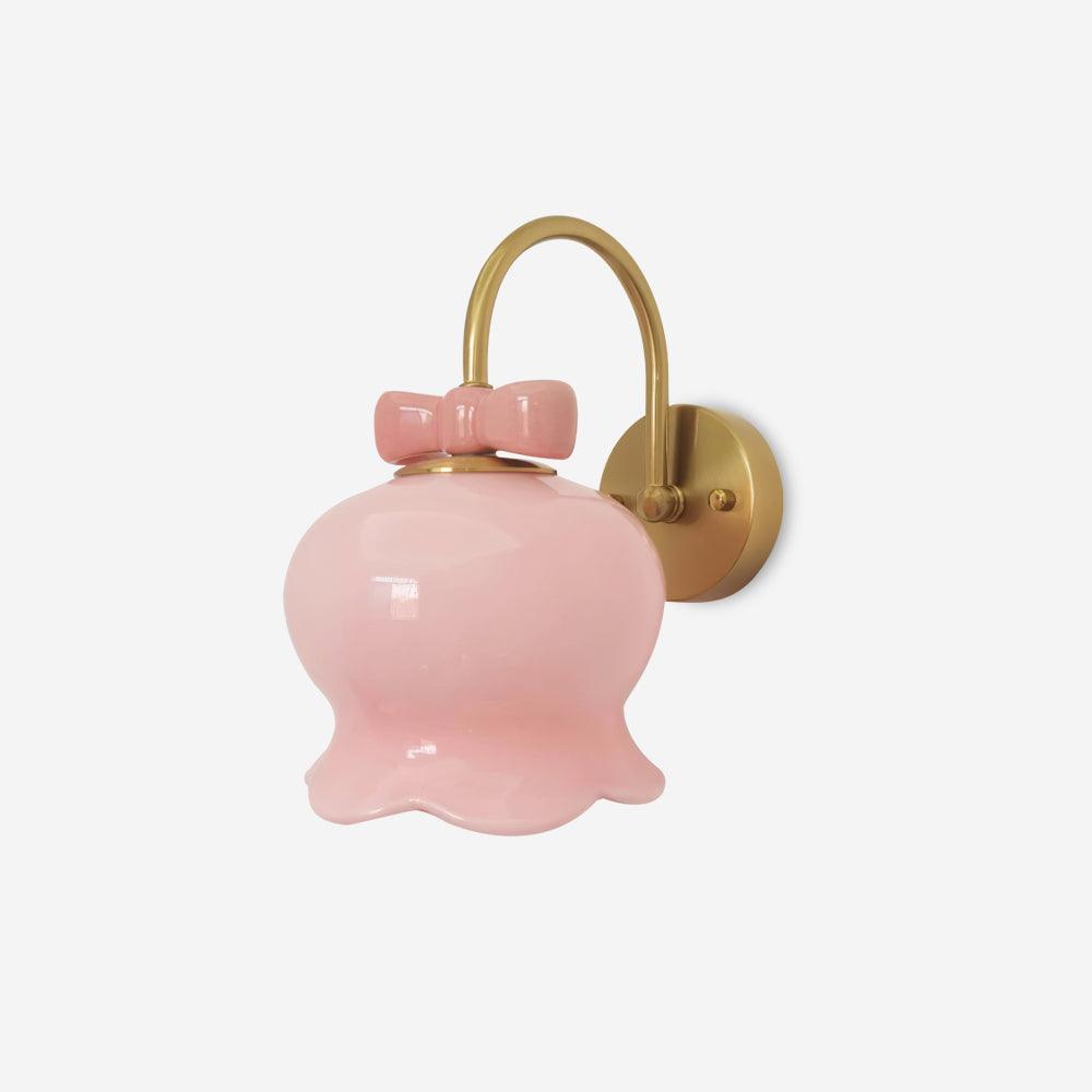Wall Lamp Bow Accent Bell Glass Shade Playful Modern Kids Room - Neutralighting