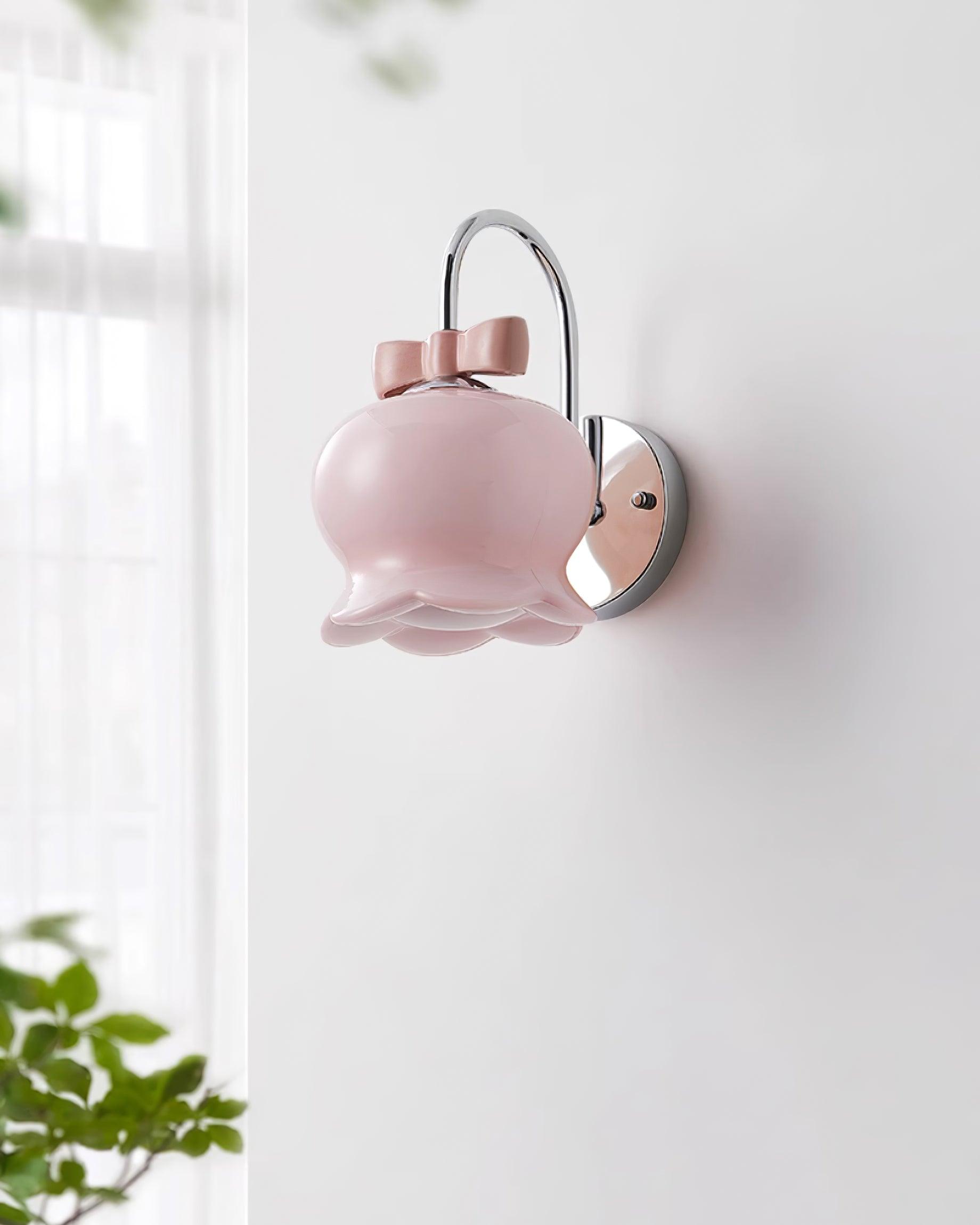 Wall Lamp Bow Accent Bell Glass Shade Playful Modern Kids Room - Neutralighting